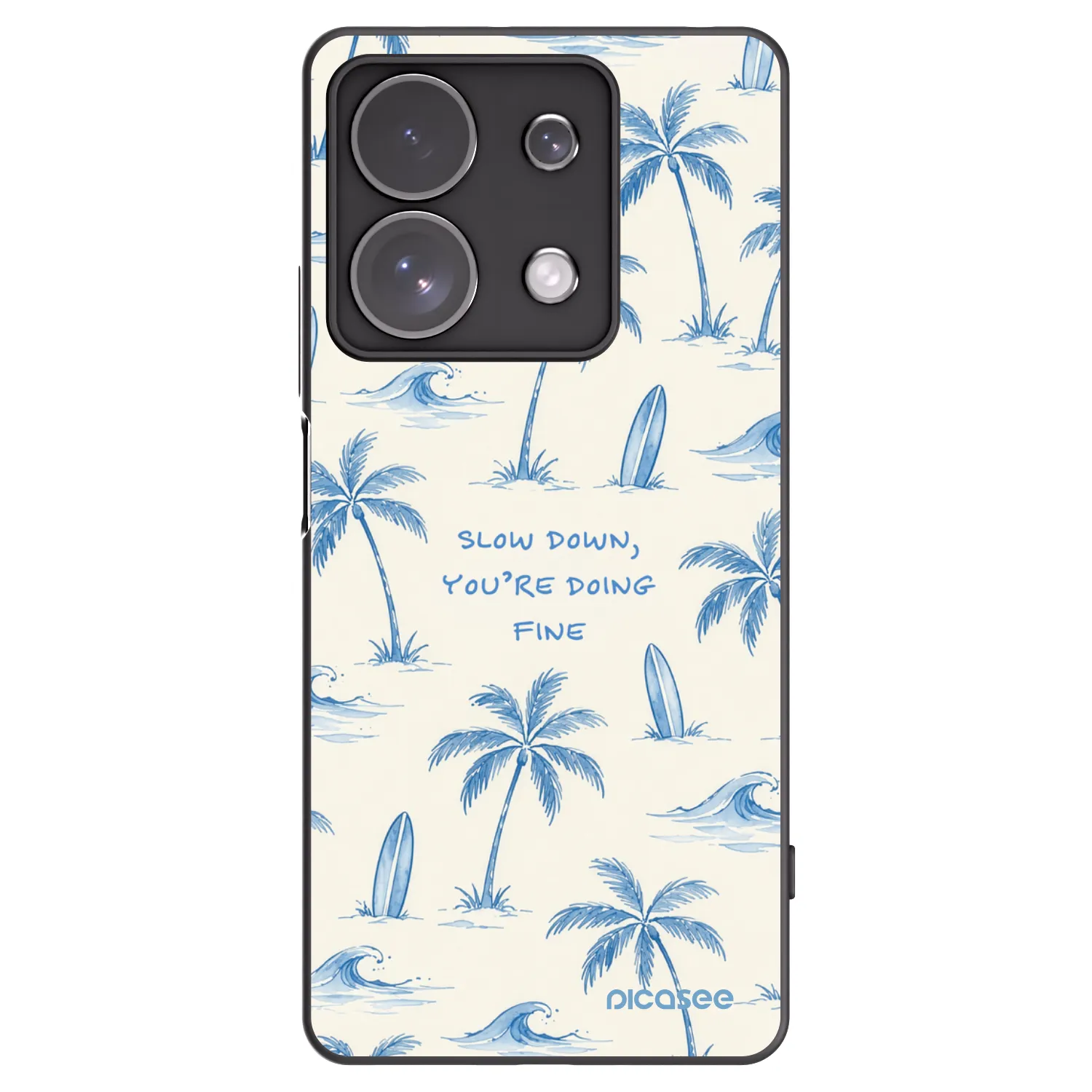 Picasee silikonowe czarne etui na Xiaomi Redmi Note 13 Pro 4G - Slow Tide