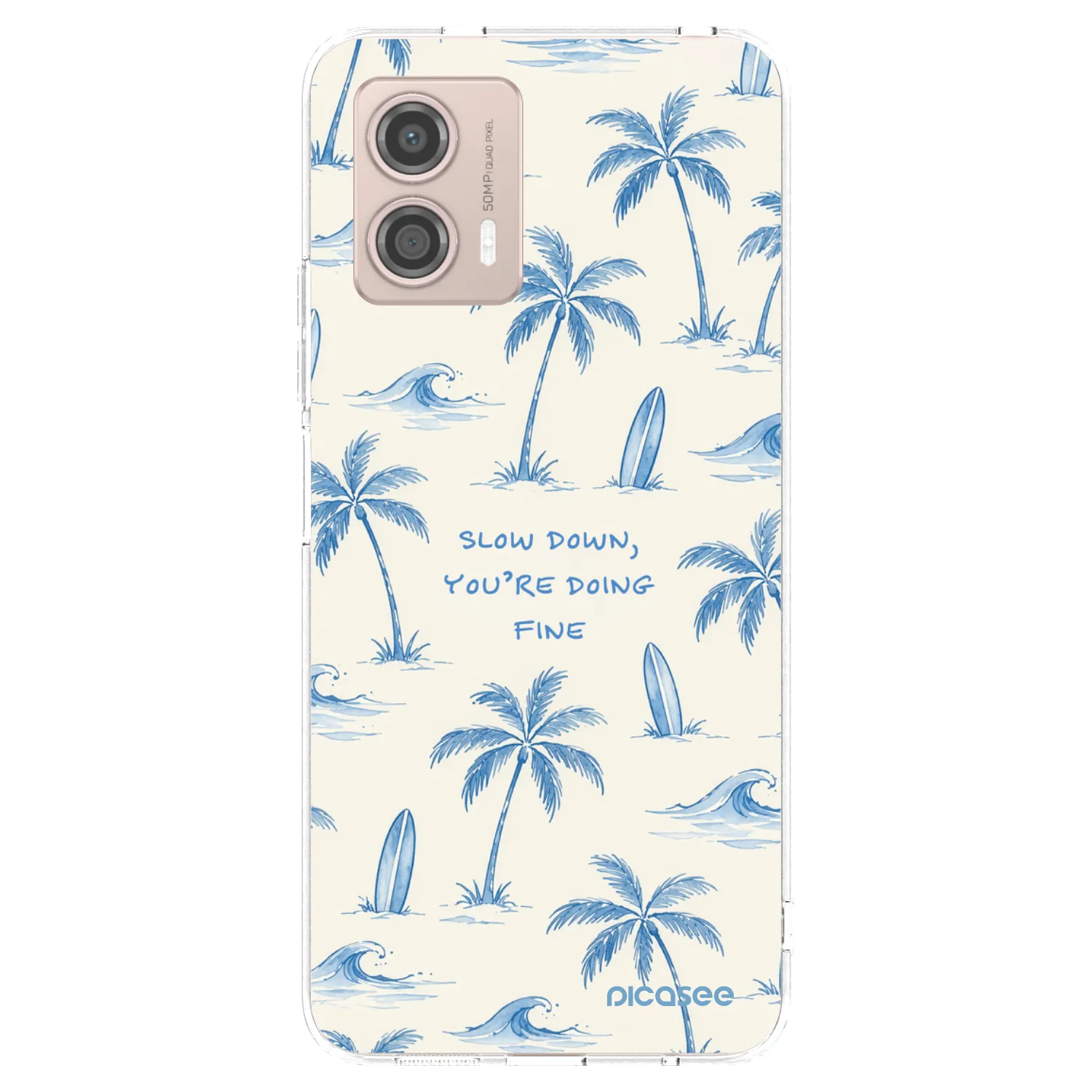 Picasee silikonowe przeźroczyste etui na Motorola Moto G53 5G - Slow Tide