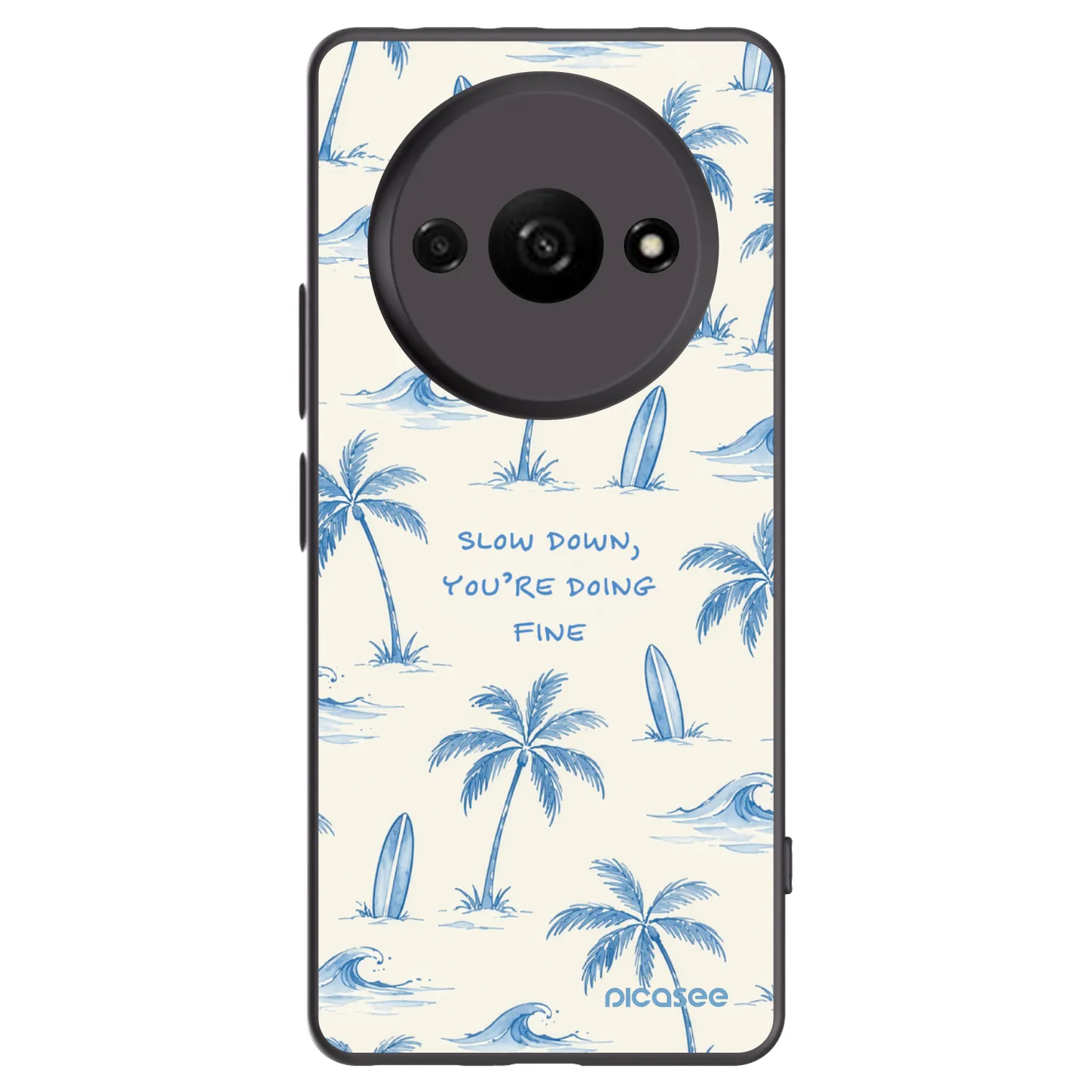 Picasee silikonowe czarne etui na Xiaomi Redmi A3 - Slow Tide