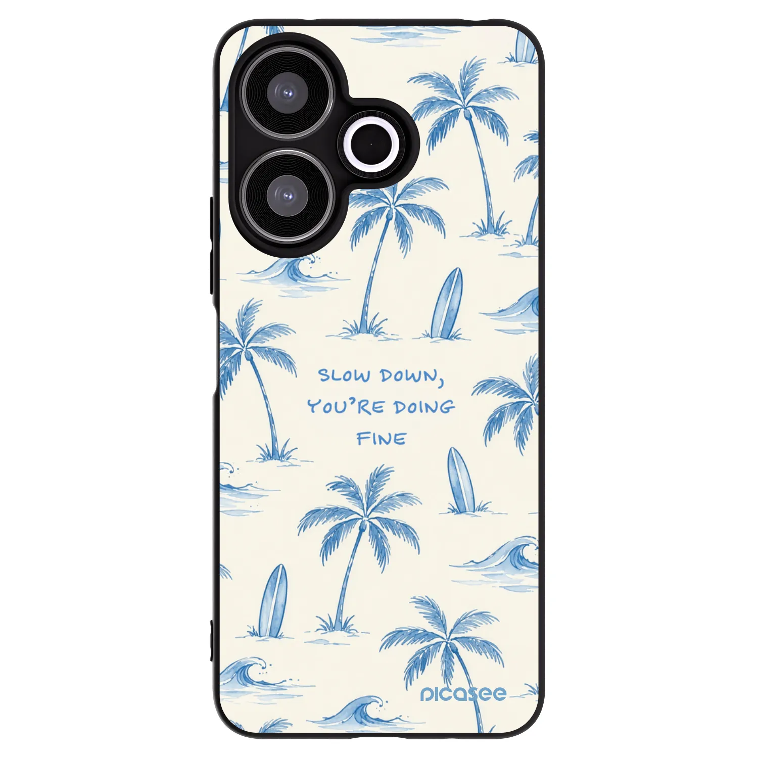 Picasee silikonowe czarne etui na Xiaomi Redmi 13 4G - Slow Tide
