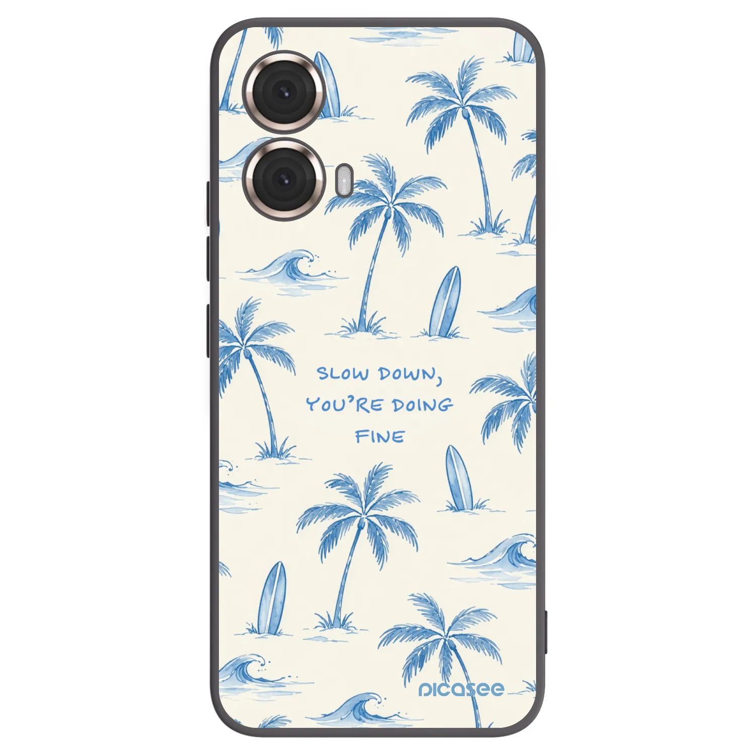 Picasee silikonowe czarne etui na Motorola Moto G85 - Slow Tide