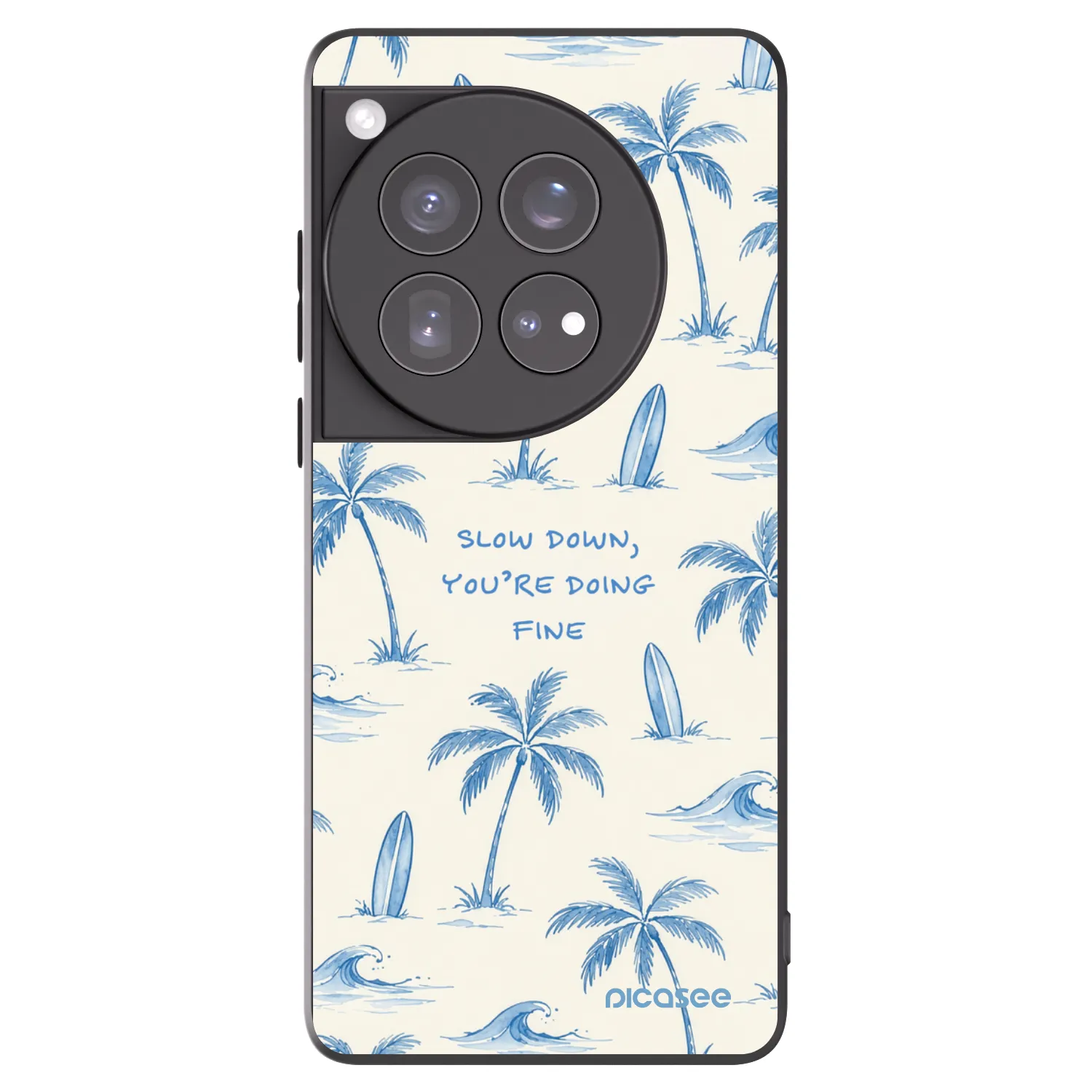 Picasee silikonowe czarne etui na OnePlus 12 5G - Slow Tide