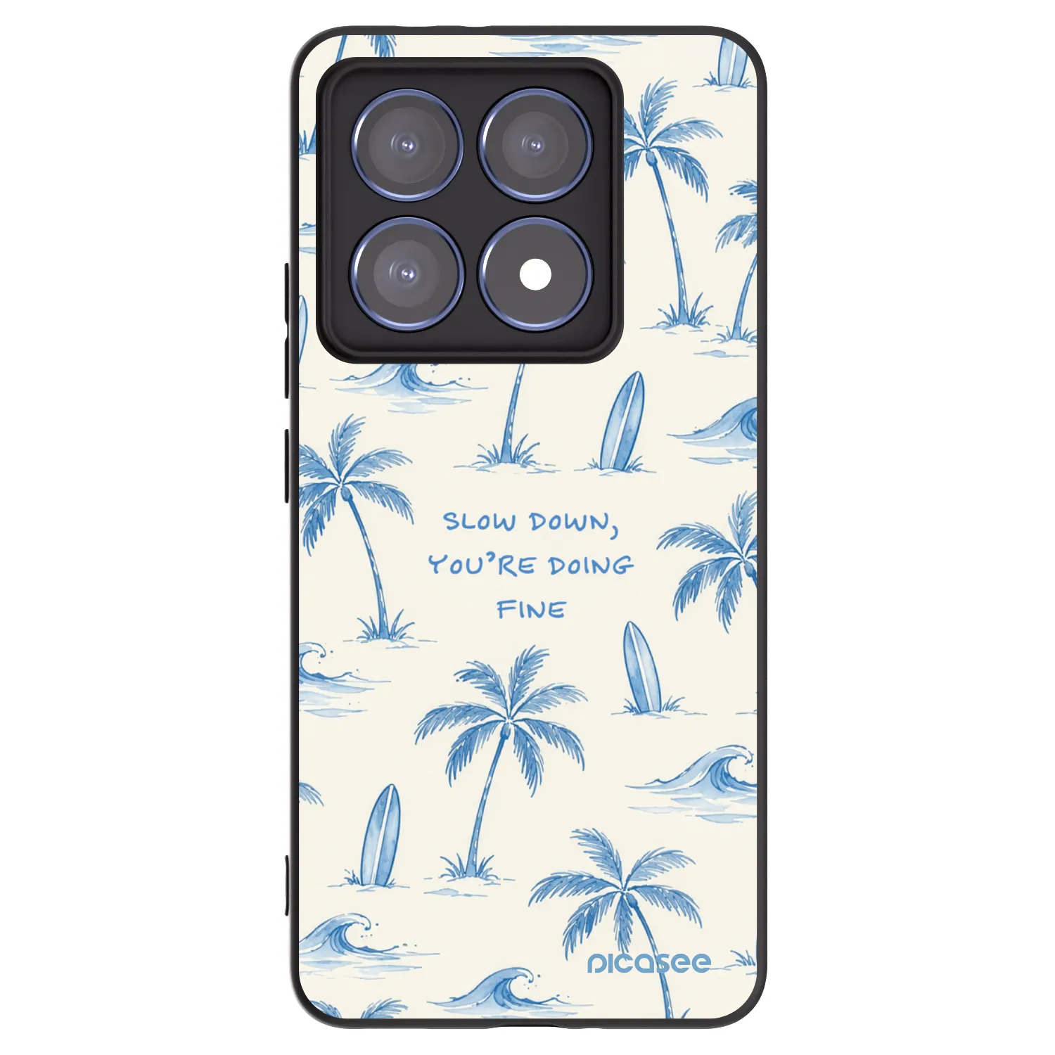 Picasee silikonowe czarne etui na Xiaomi 14T Pro - Slow Tide