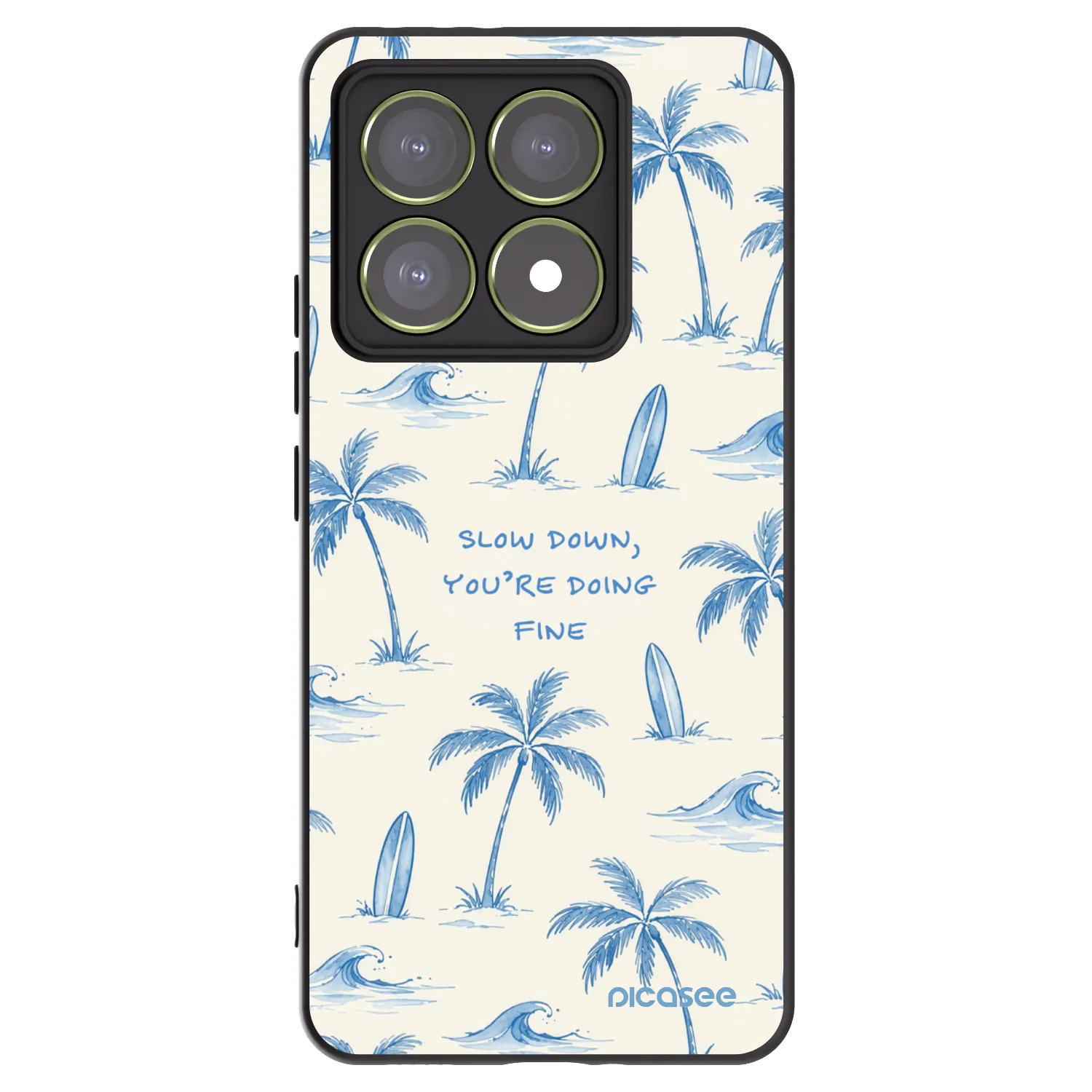Picasee silikonowe czarne etui na Xiaomi 14T - Slow Tide