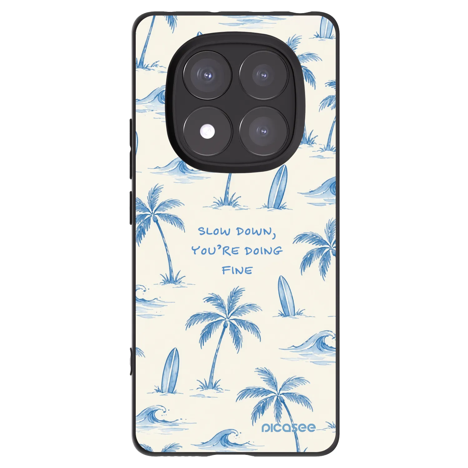 Picasee silikonowe czarne etui na Xiaomi Redmi Note 14 Pro+ 5G - Slow Tide