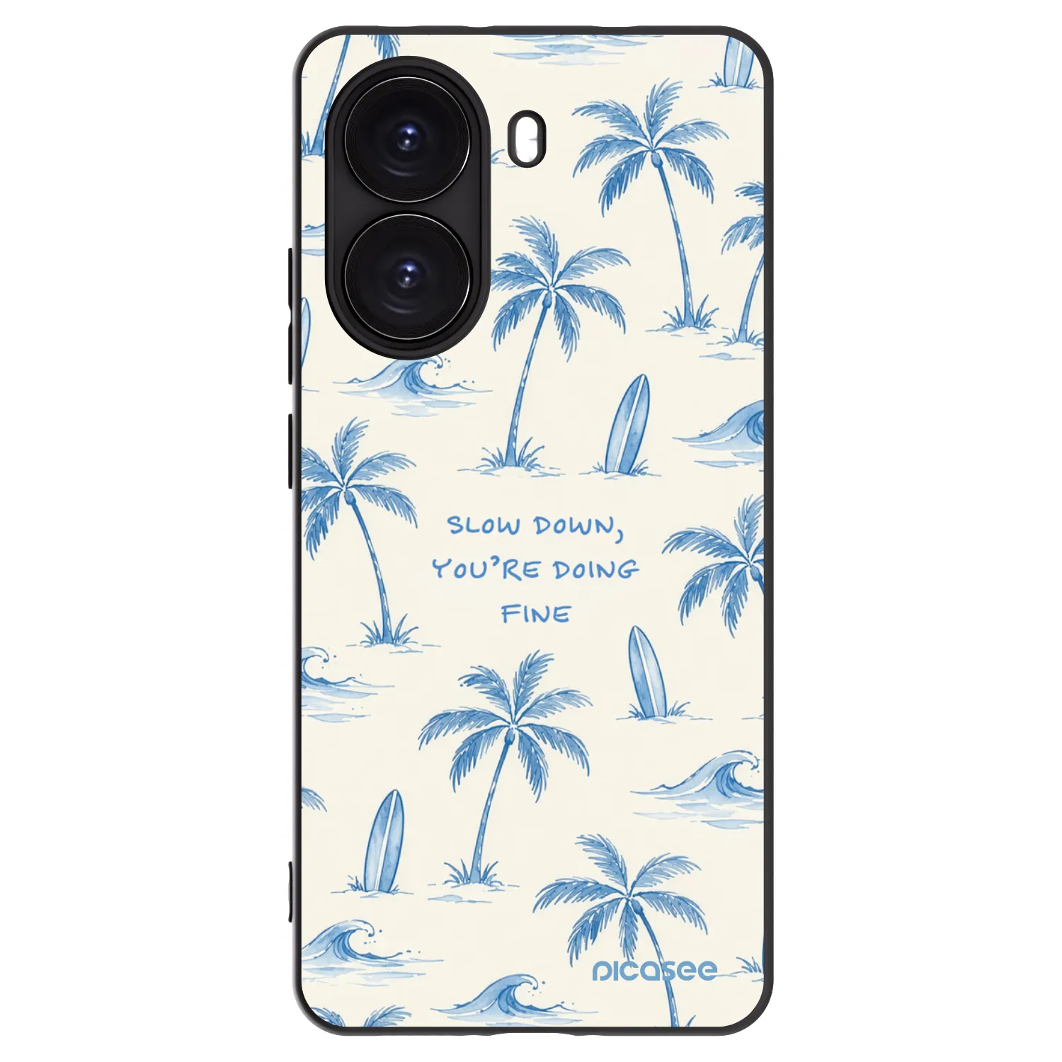 Picasee silikonowe czarne etui na Xiaomi Poco X7 Pro 5G - Slow Tide