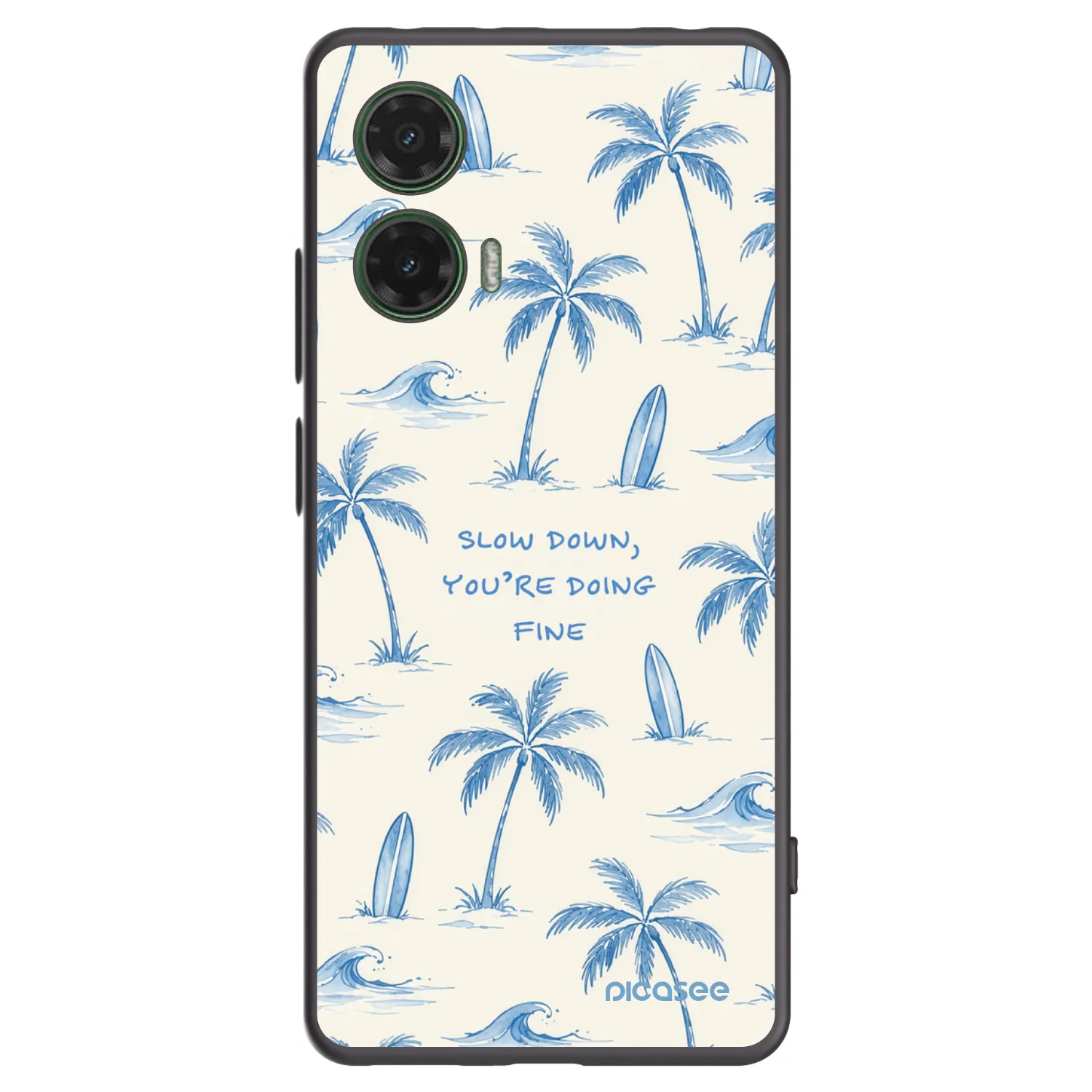 Picasee silikonowe czarne etui na Motorola Moto G35 5G - Slow Tide