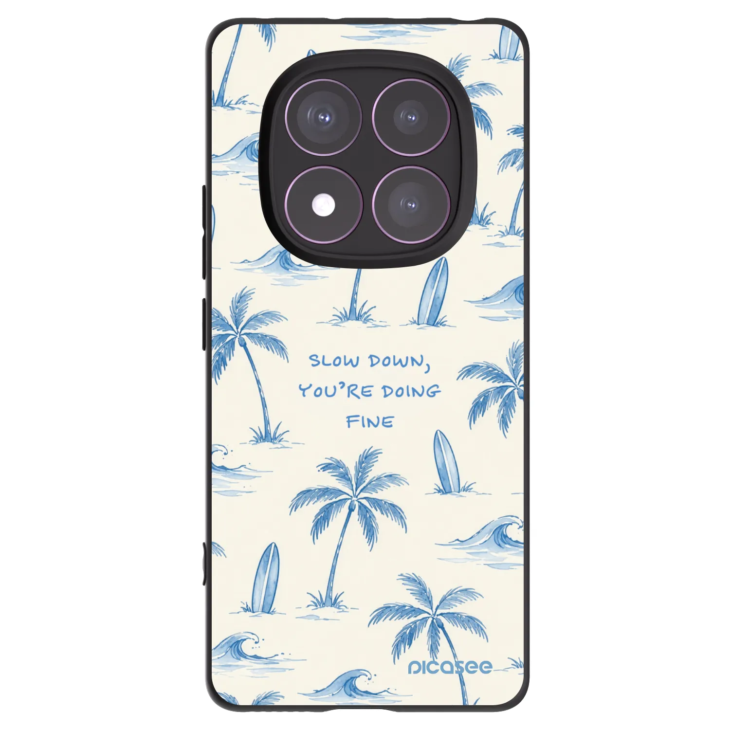 Picasee silikonowe czarne etui na Xiaomi Redmi Note 14 Pro 4G - Slow Tide