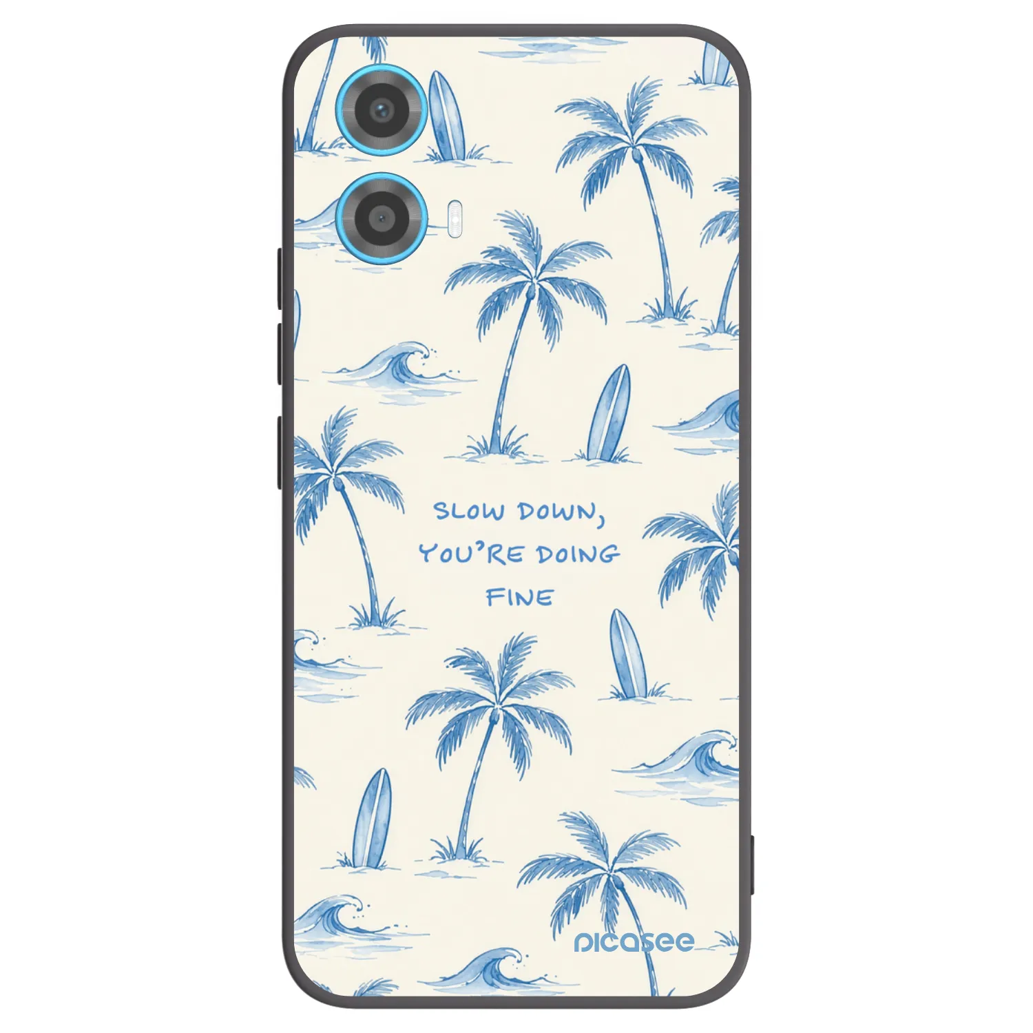 Picasee silikonowe czarne etui na Motorola Moto G34 5G - Slow Tide
