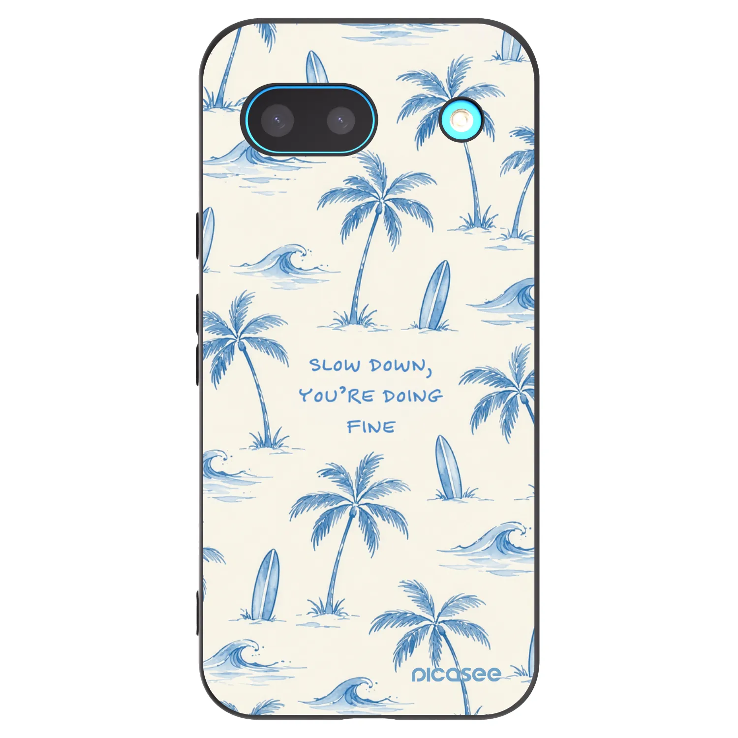 Picasee silikonowe czarne etui na Google Pixel 8 - Slow Tide