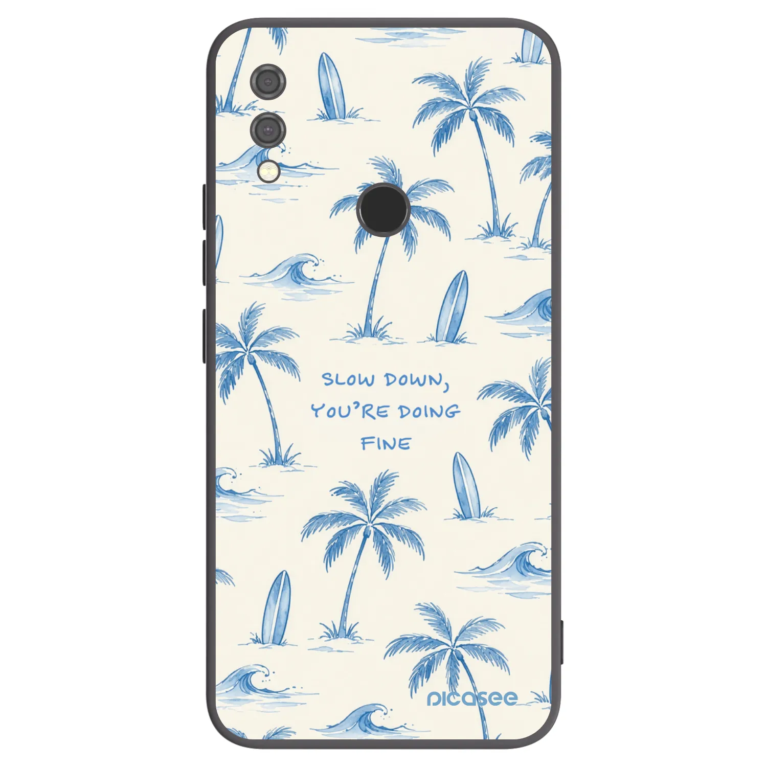 Picasee silikonowe czarne etui na Xiaomi Redmi Note 7 - Slow Tide