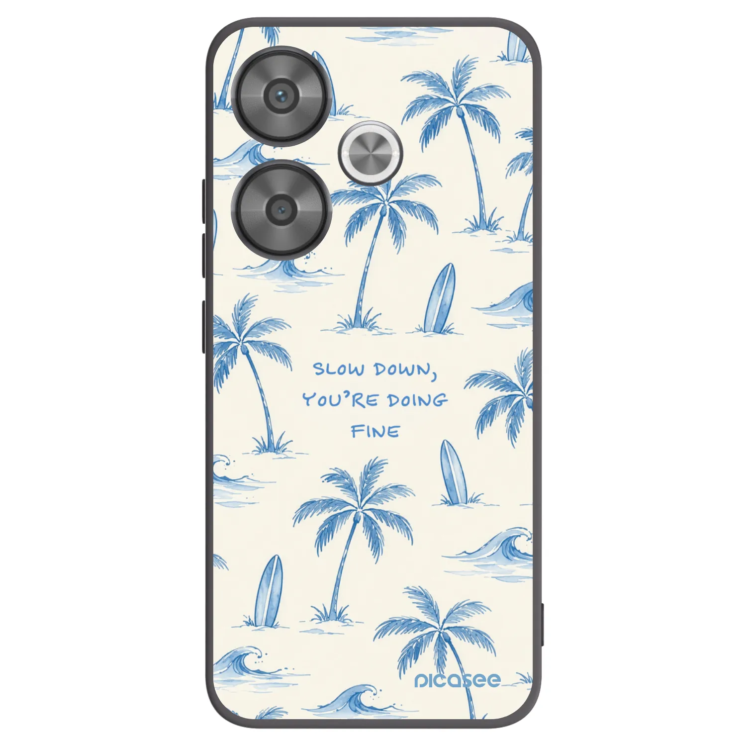 Picasee silikonowe czarne etui na Xiaomi Poco F6 - Slow Tide