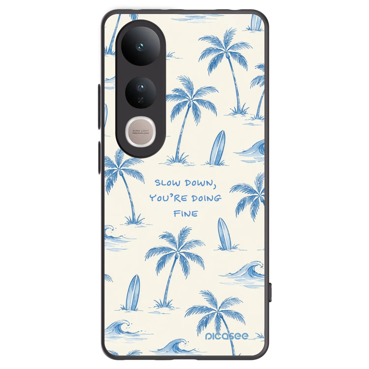 Picasee silikonowe czarne etui na Vivo V50 Lite 5G - Slow Tide