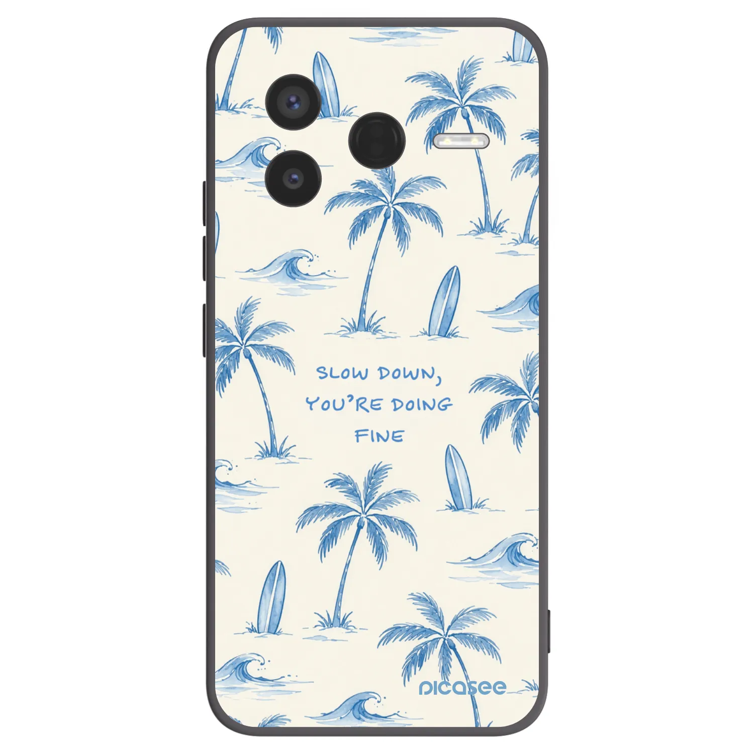 Picasee silikonowe czarne etui na Xiaomi Poco F7 Pro 5G - Slow Tide