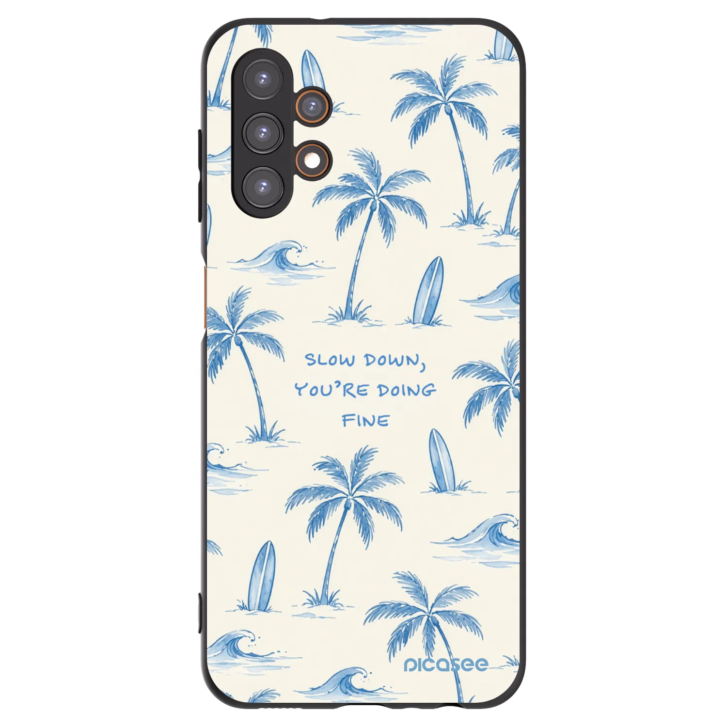 Picasee silikonowe czarne etui na Samsung Galaxy A13 5G - Slow Tide