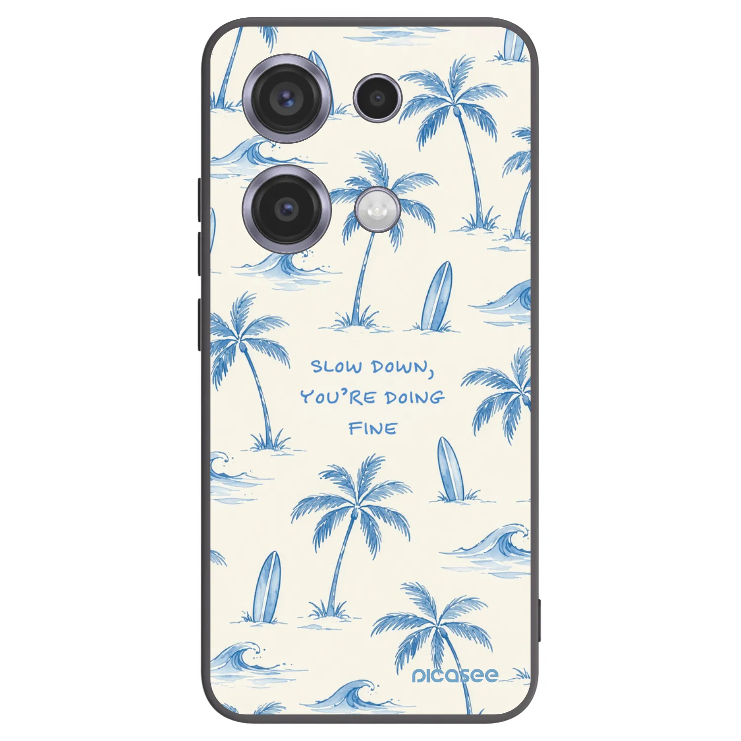 Picasee silikonowe czarne etui na Xiaomi Redmi Note 14S - Slow Tide