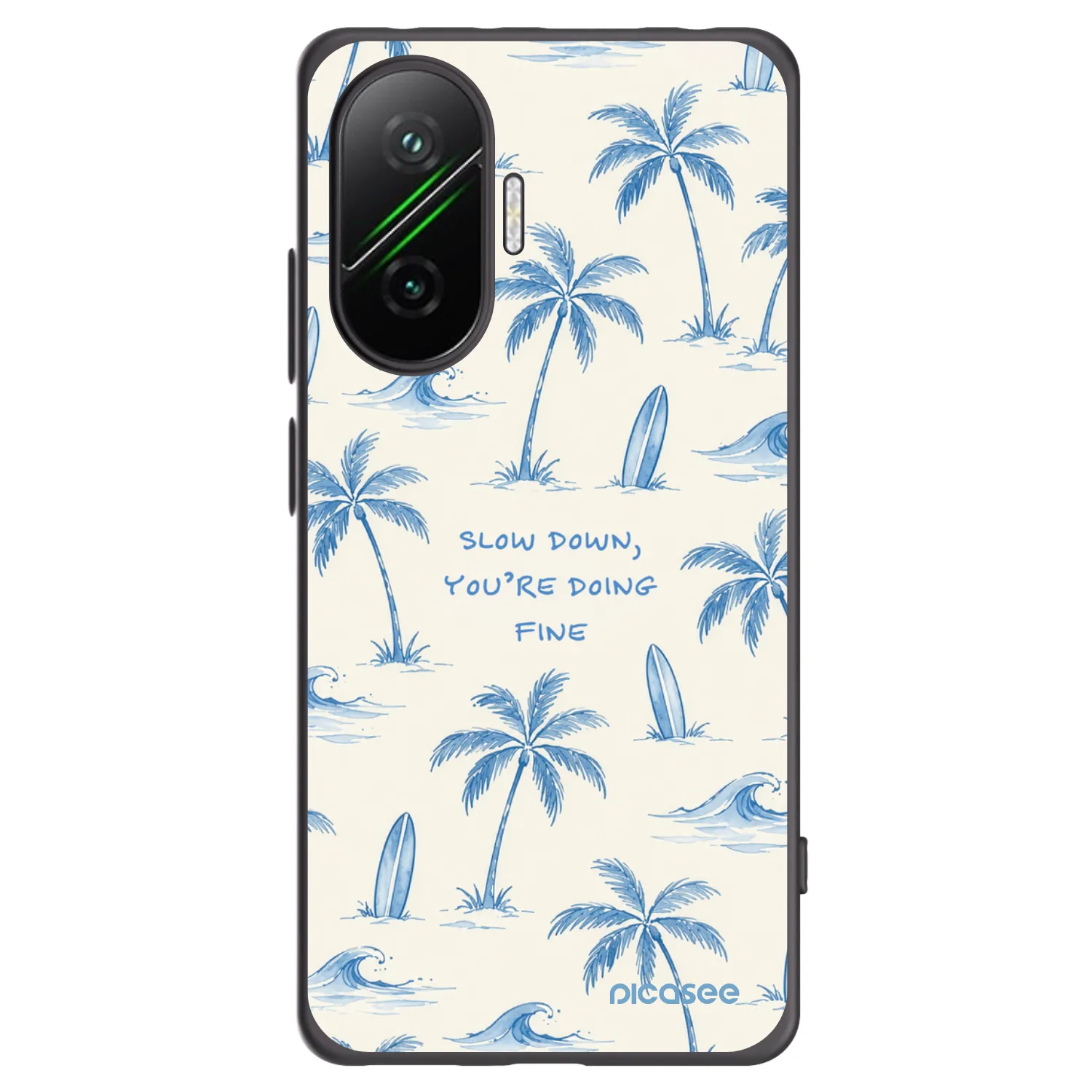 Picasee silikonowe czarne etui na Xiaomi Poco F7 5G - Slow Tide