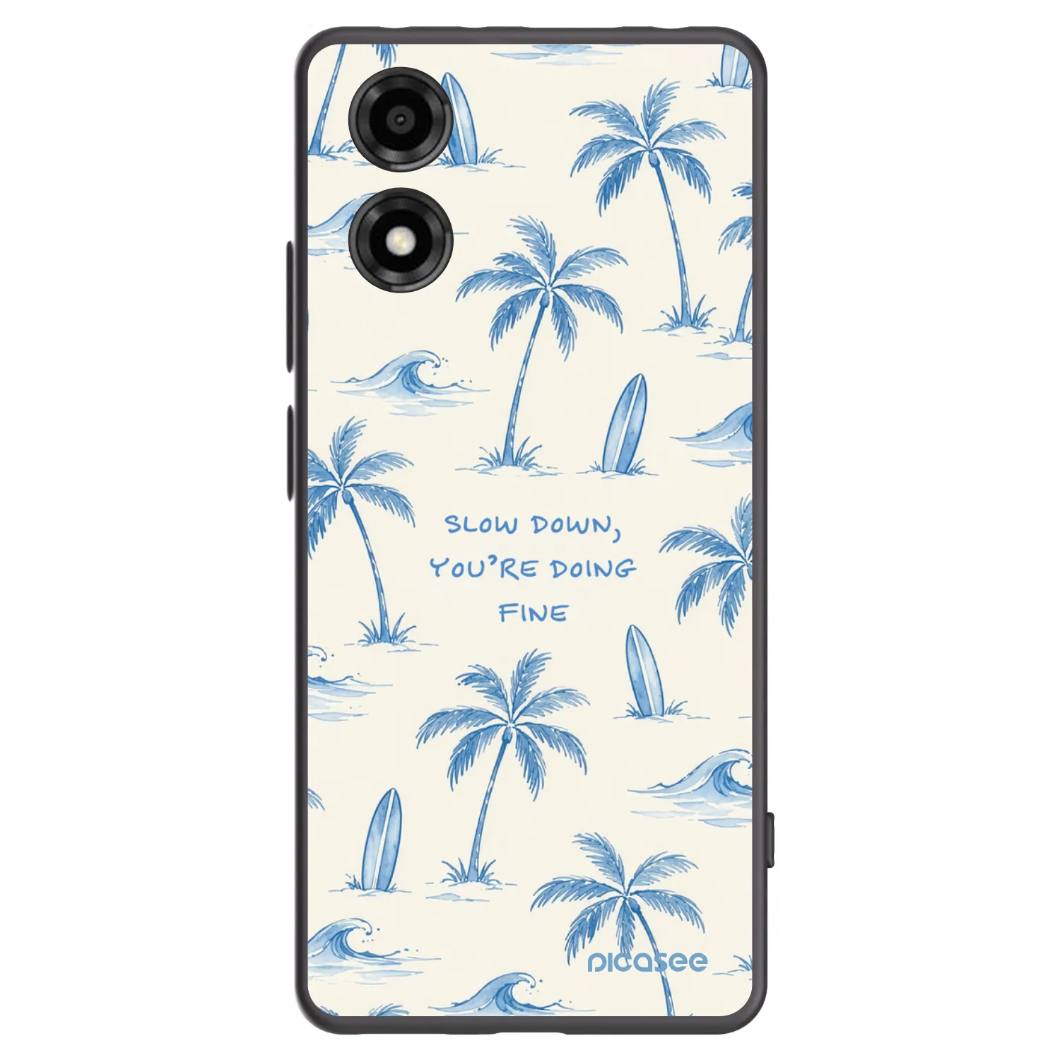 Picasee silikonowe czarne etui na Motorola Moto E14 - Slow Tide
