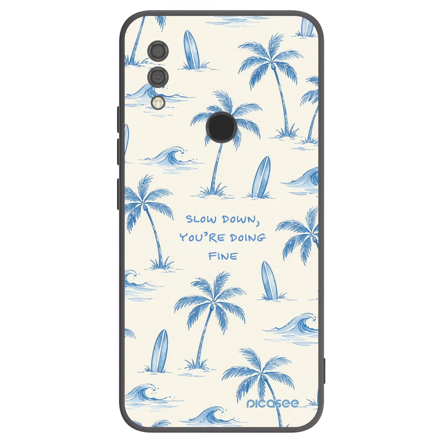 Picasee silikonowe czarne etui na Xiaomi Redmi 7 - Slow Tide