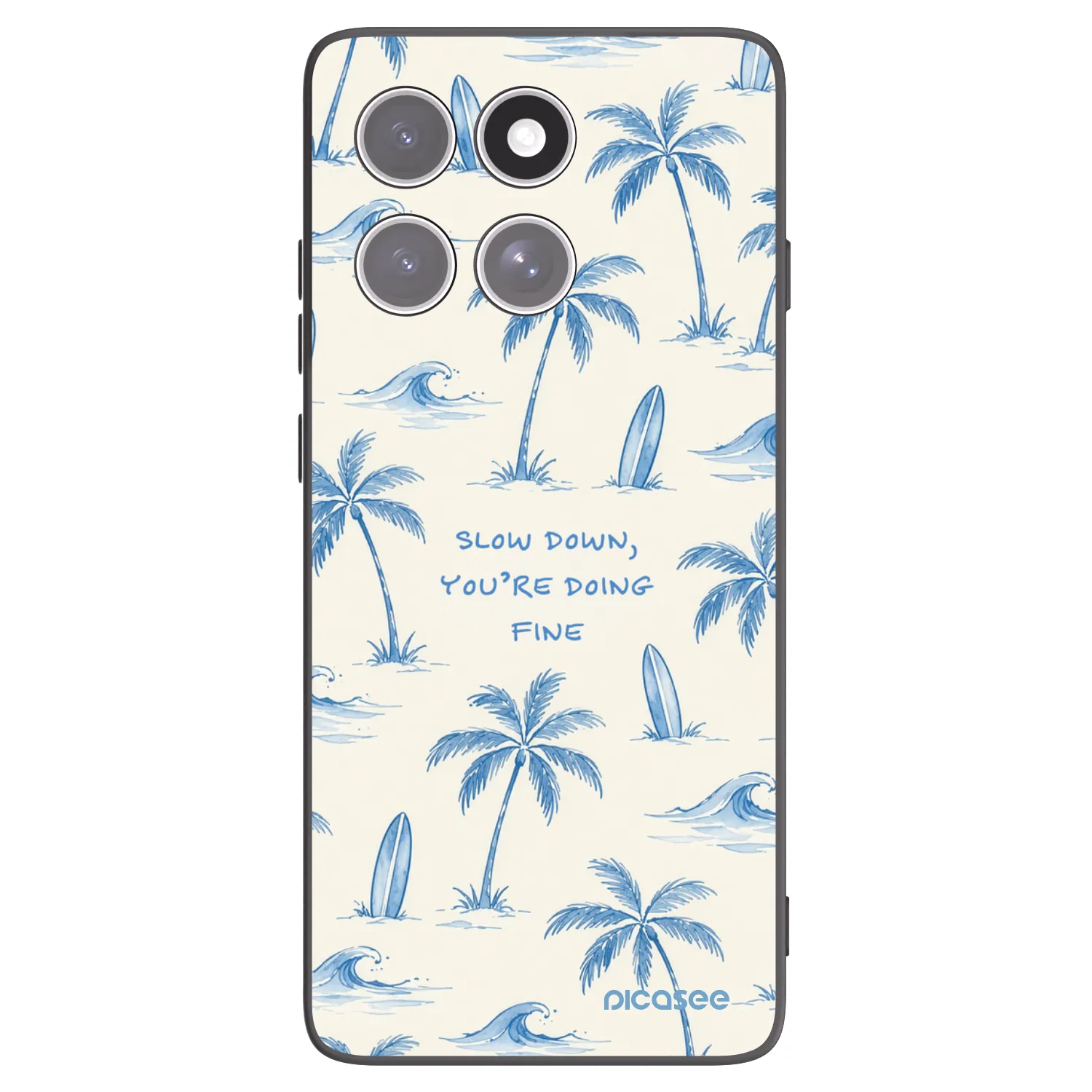 Picasee silikonowe czarne etui na Motorola Edge 60 Pro - Slow Tide