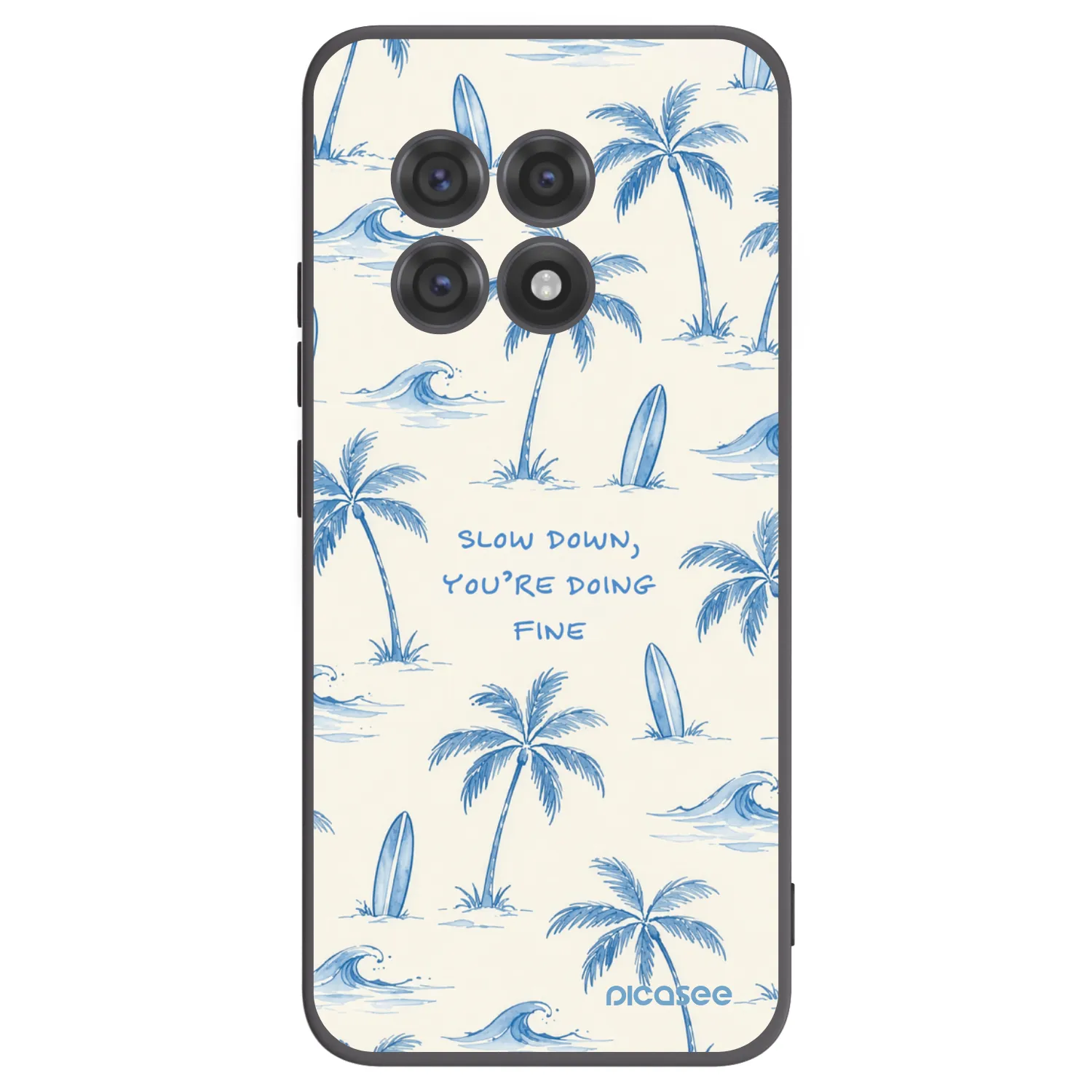 Picasee silikonowe czarne etui na OnePlus 13R 5G - Slow Tide