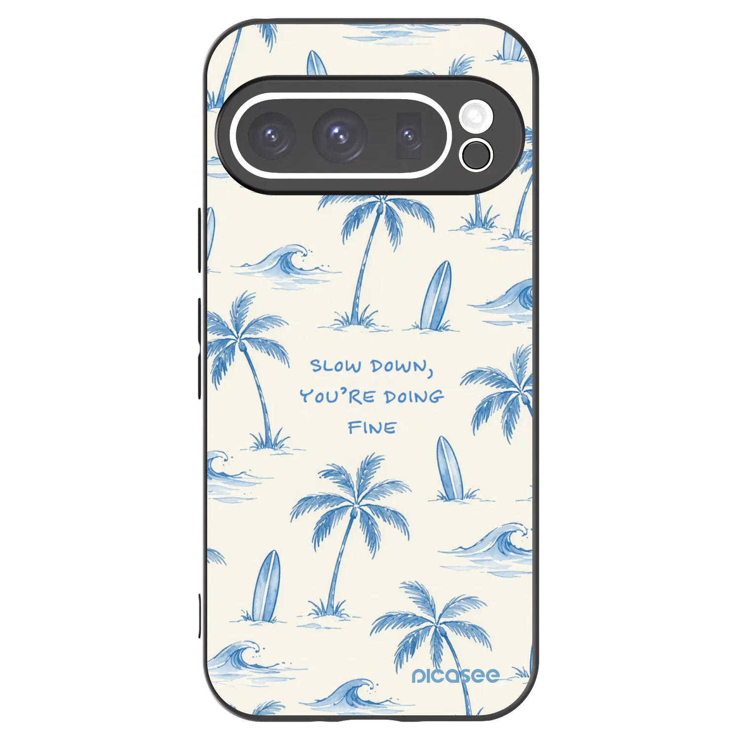 Picasee silikonowe czarne etui na Google Pixel 9 Pro XL - Slow Tide