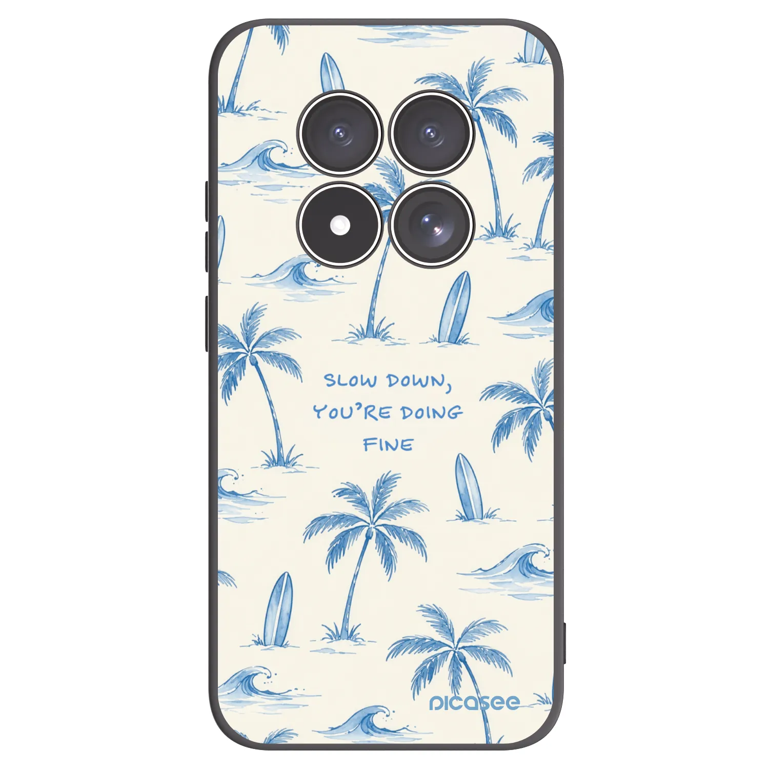 Picasee silikonowe czarne etui na Xiaomi Redmi Note 15 Pro 4G - Slow Tide