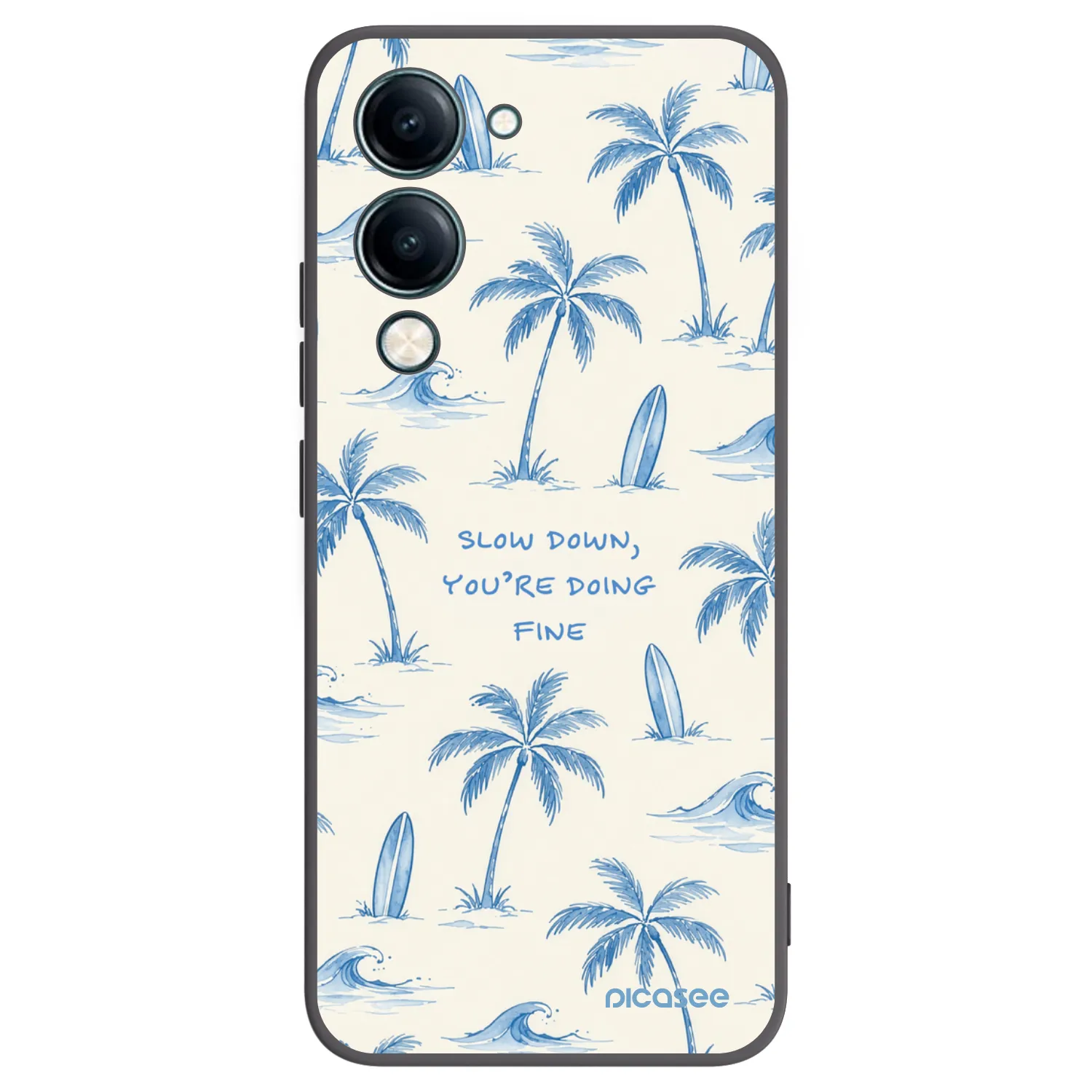 Picasee silikonowe czarne etui na Vivo Y29s 5G - Slow Tide