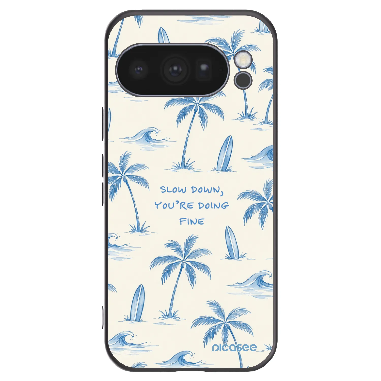 Picasee silikonowe czarne etui na Google Pixel 10 Pro - Slow Tide