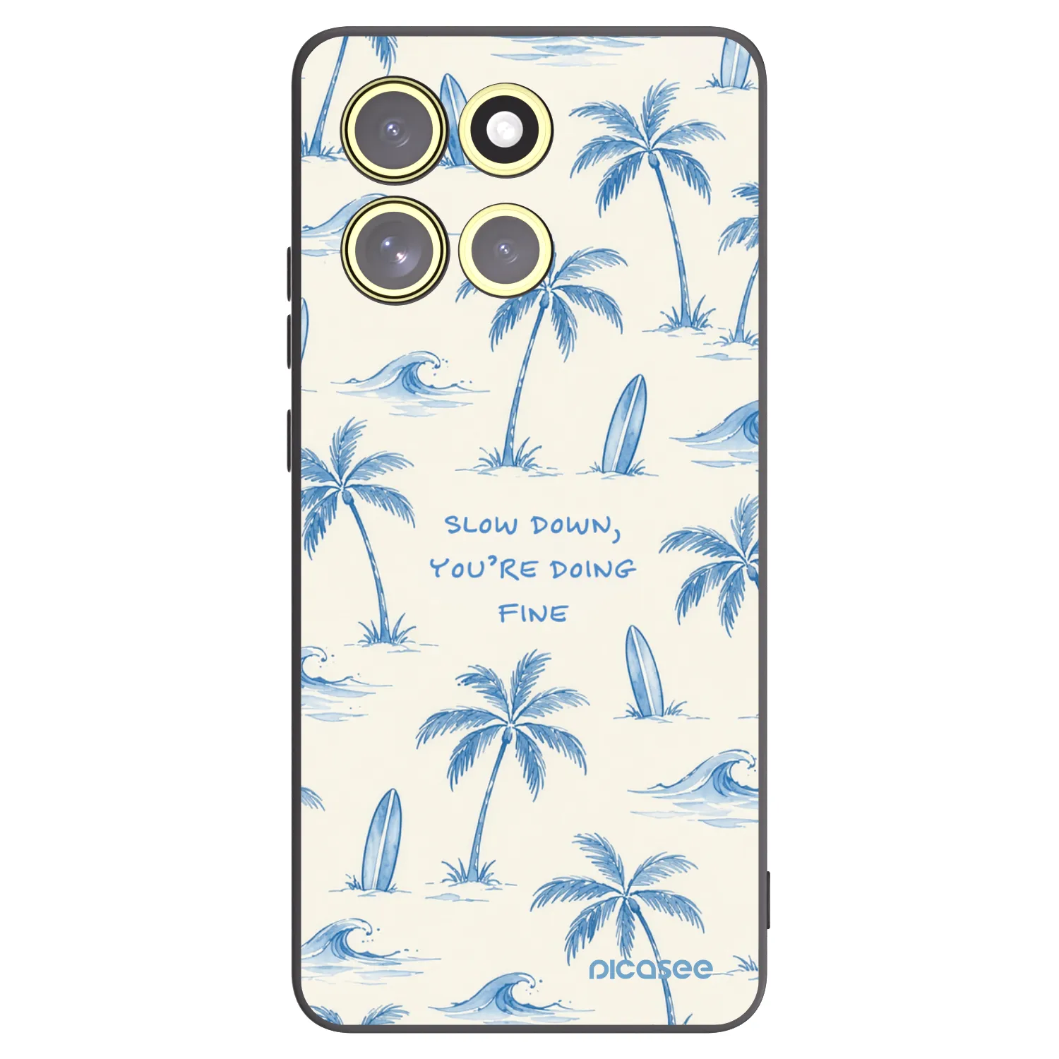 Picasee silikonowe czarne etui na Motorola Moto G86 Power 5G - Slow Tide