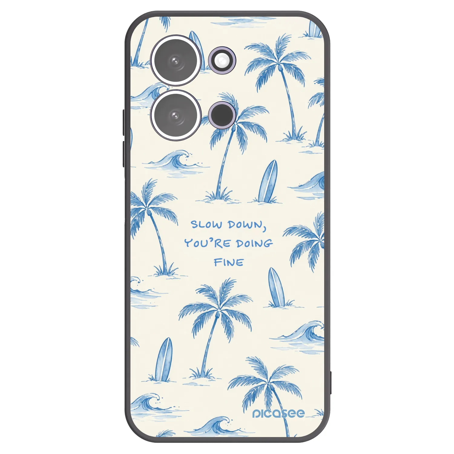 Picasee silikonowe czarne etui na Xiaomi Redmi 15C 5G - Slow Tide