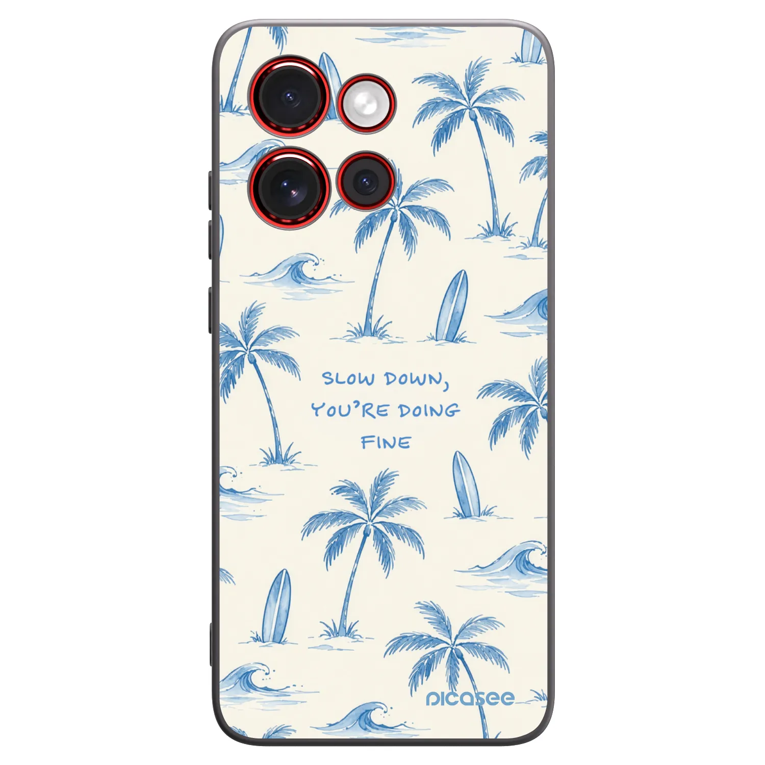 Picasee silikonowe czarne etui na Motorola Edge 60 Neo 5G - Slow Tide
