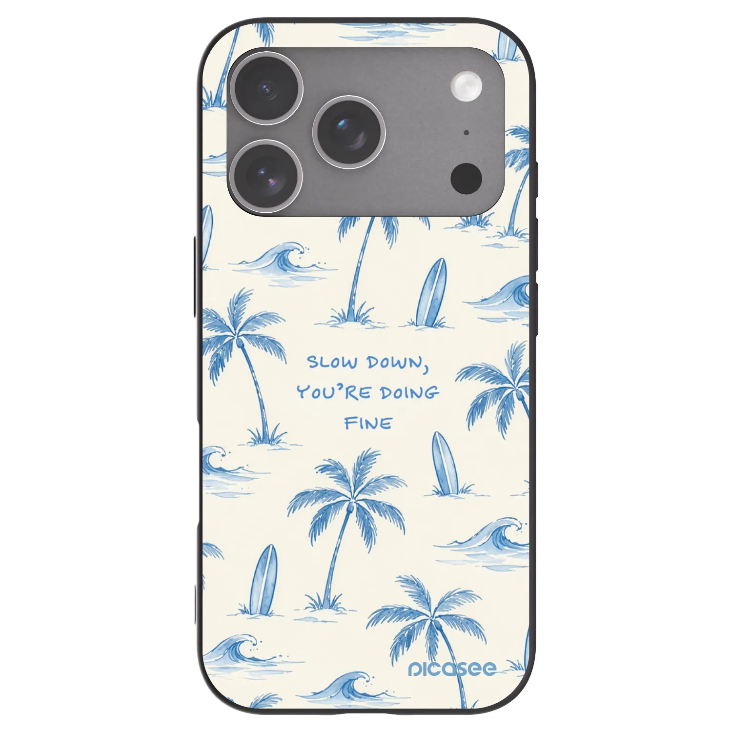 Picasee silikonowe czarne etui na Apple iPhone 18 Pro - Slow Tide