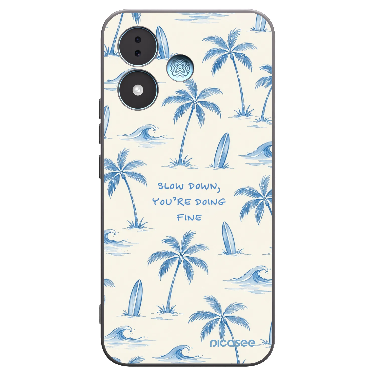 Picasee silikonowe czarne etui na Xiaomi Redmi Note 17 5G - Slow Tide