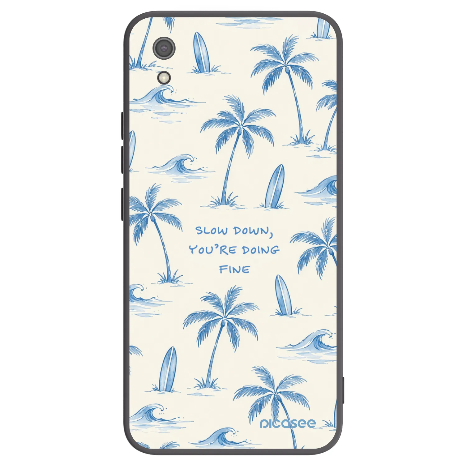 Picasee silikonowe czarne etui na Xiaomi Redmi 7A - Slow Tide