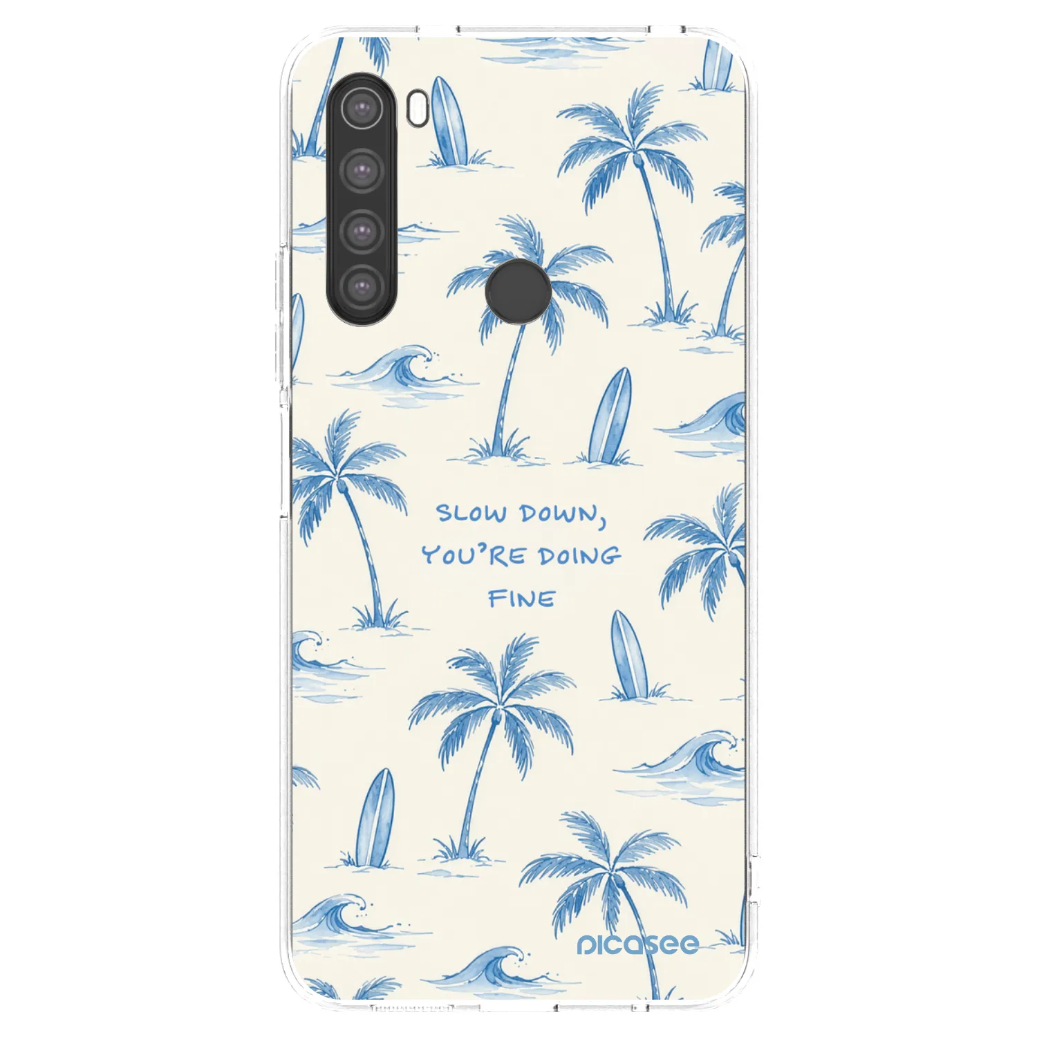 Picasee silikonowe przeźroczyste etui na Xiaomi Redmi Note 8 - Slow Tide