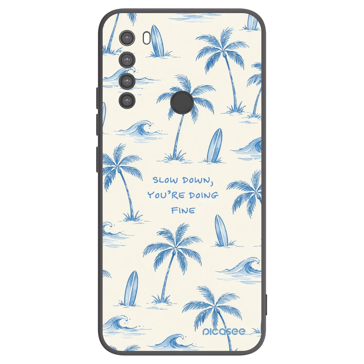 Picasee silikonowe czarne etui na Xiaomi Redmi Note 8 - Slow Tide