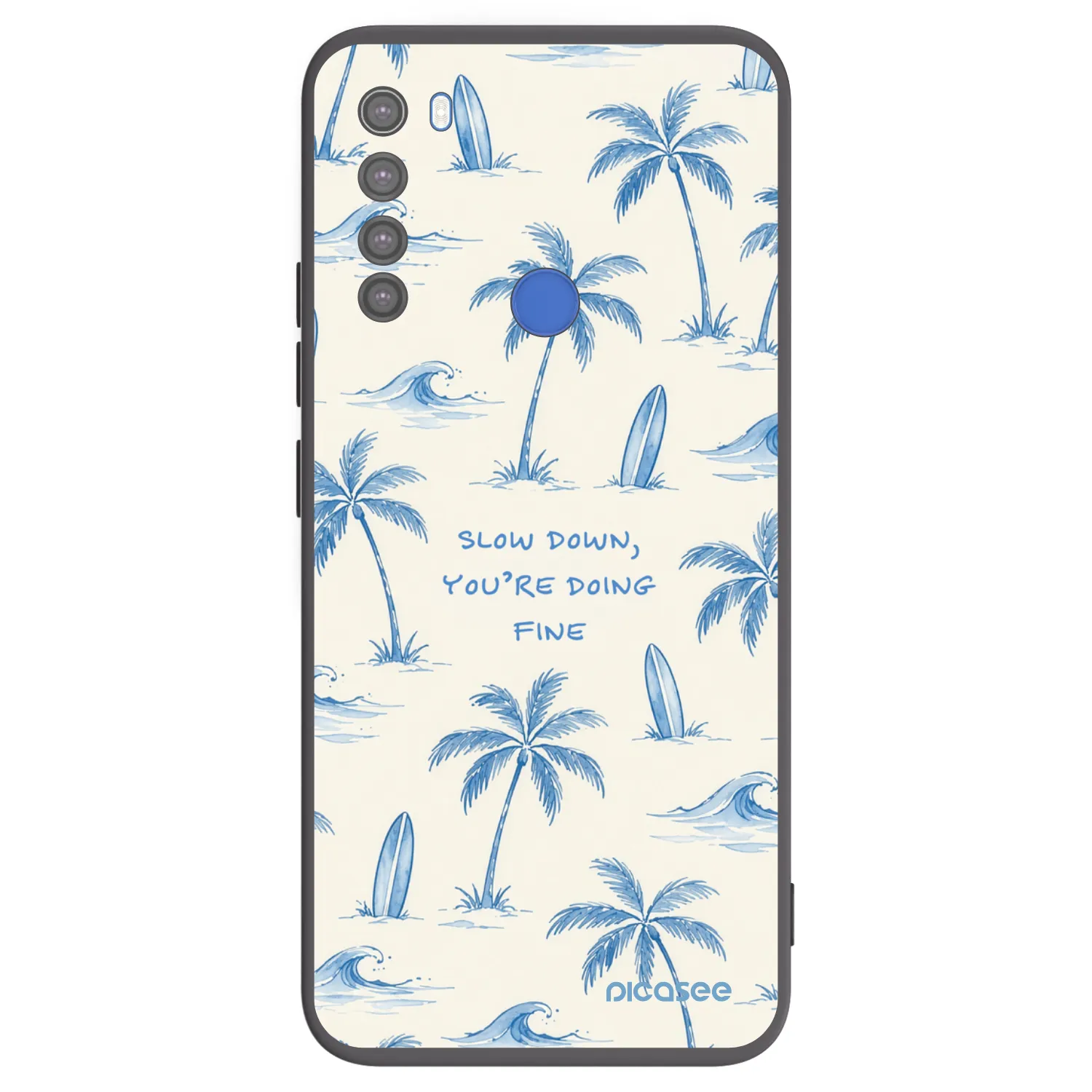 Picasee silikonowe czarne etui na Xiaomi Redmi Note 8T - Slow Tide