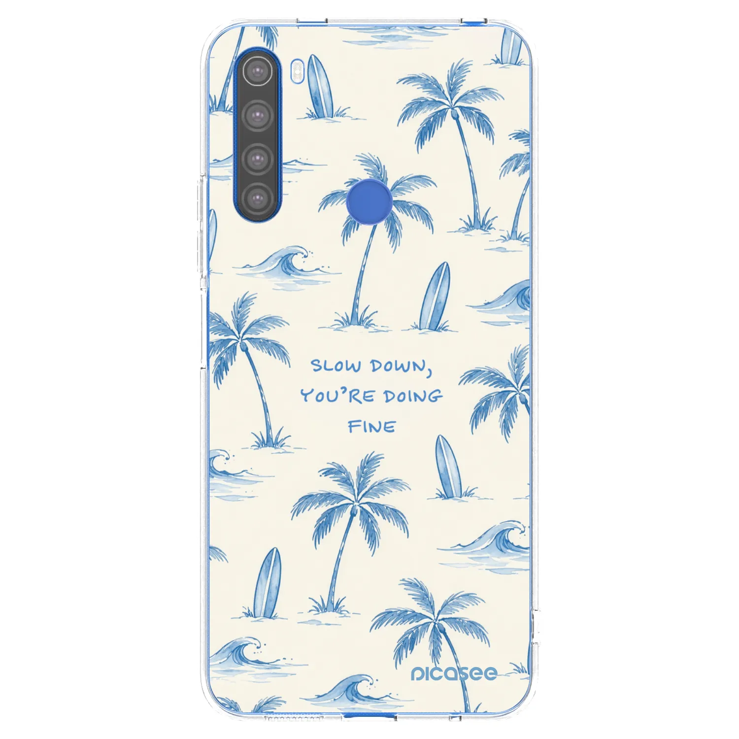 Picasee silikonowe przeźroczyste etui na Xiaomi Redmi Note 8T - Slow Tide