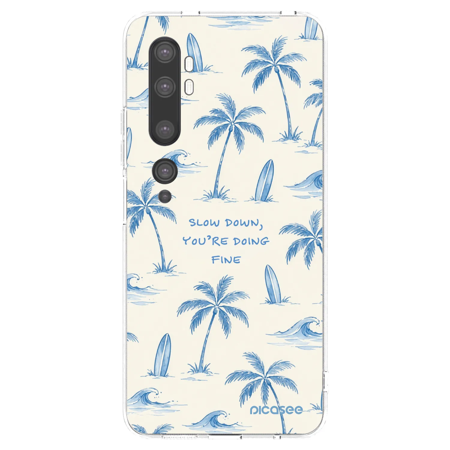 Picasee silikonowe przeźroczyste etui na Xiaomi Mi Note 10 (Pro) - Slow Tide