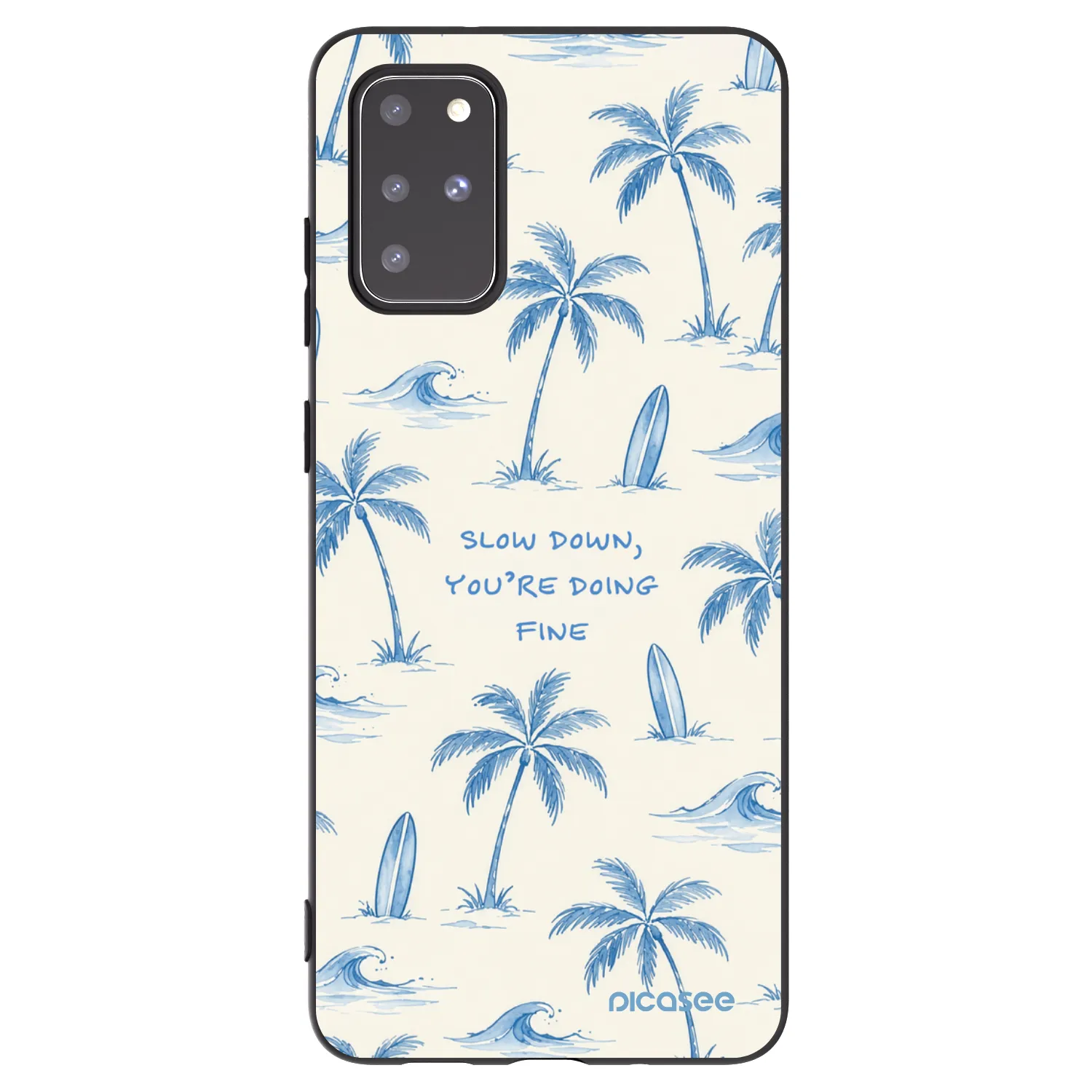 Picasee silikonowe czarne etui na Samsung Galaxy S20+ G985F - Slow Tide