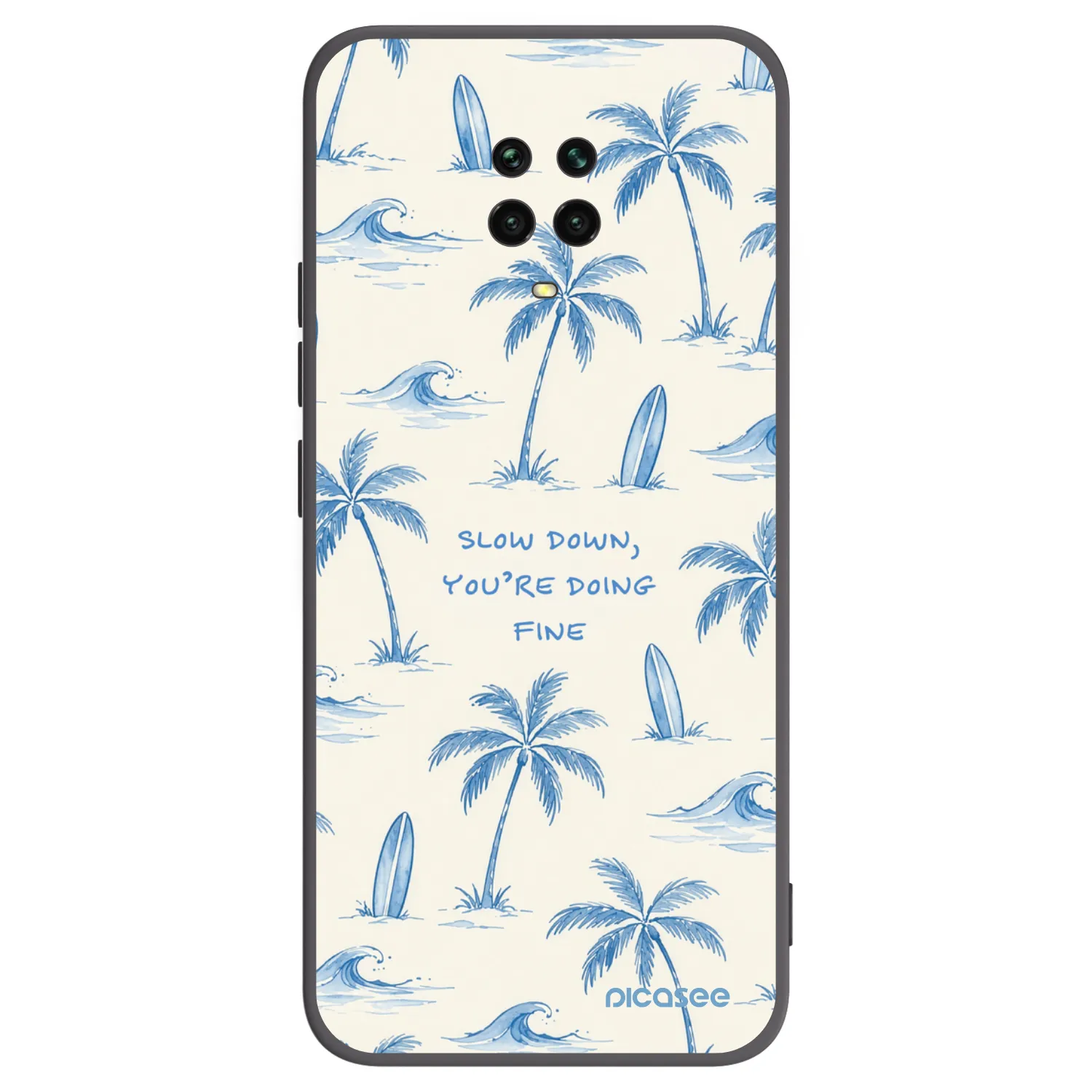 Picasee silikonowe czarne etui na Xiaomi Redmi Note 9 Pro - Slow Tide