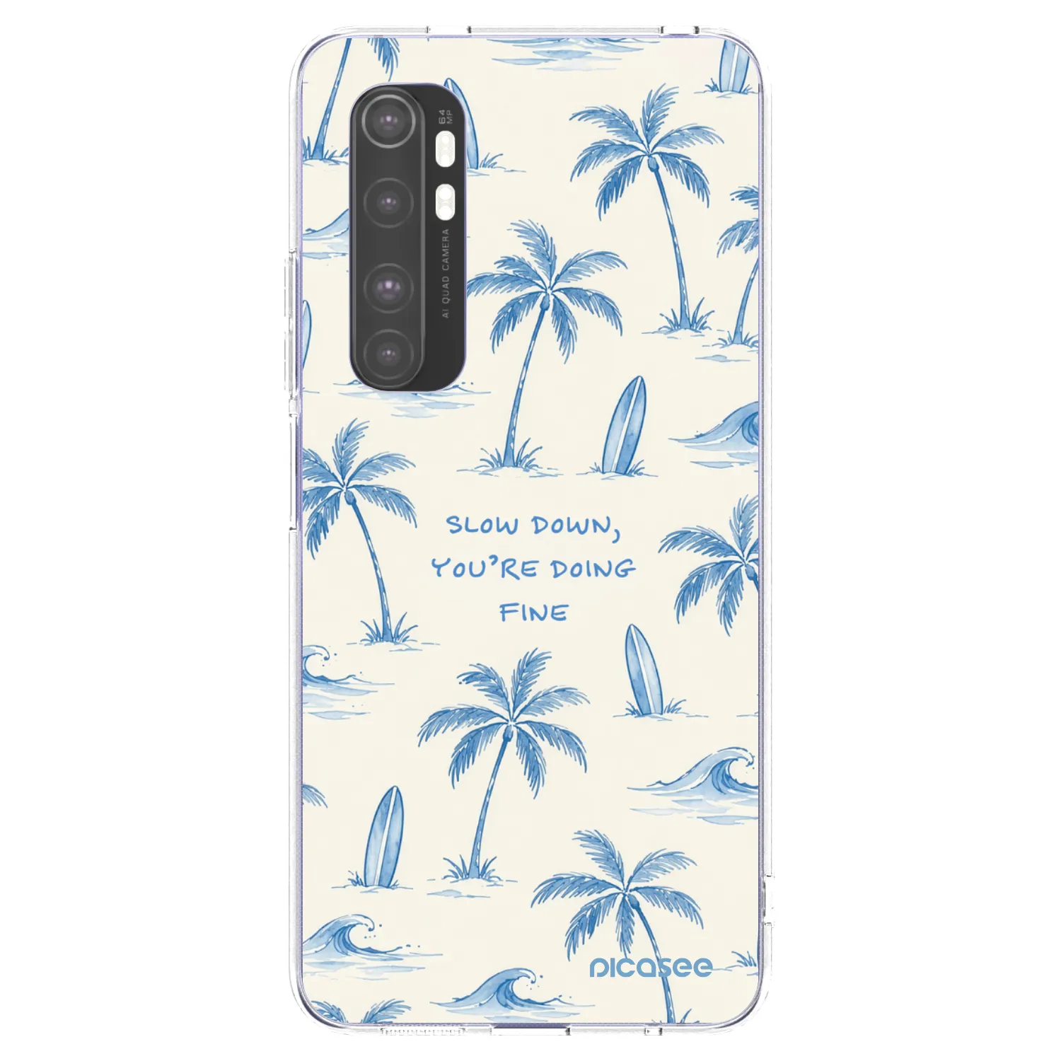 Picasee silikonowe przeźroczyste etui na Xiaomi Mi Note 10 Lite - Slow Tide