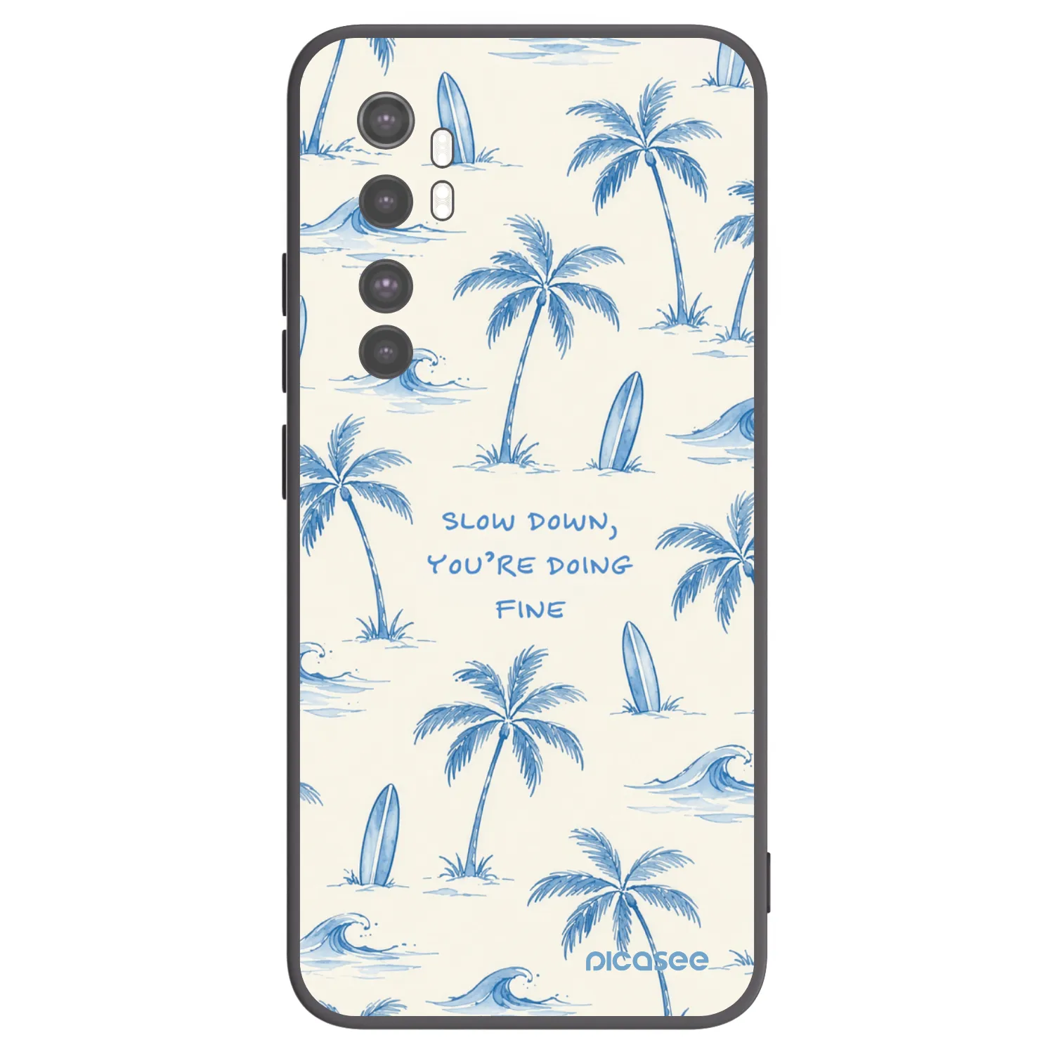 Picasee silikonowe czarne etui na Xiaomi Mi Note 10 Lite - Slow Tide
