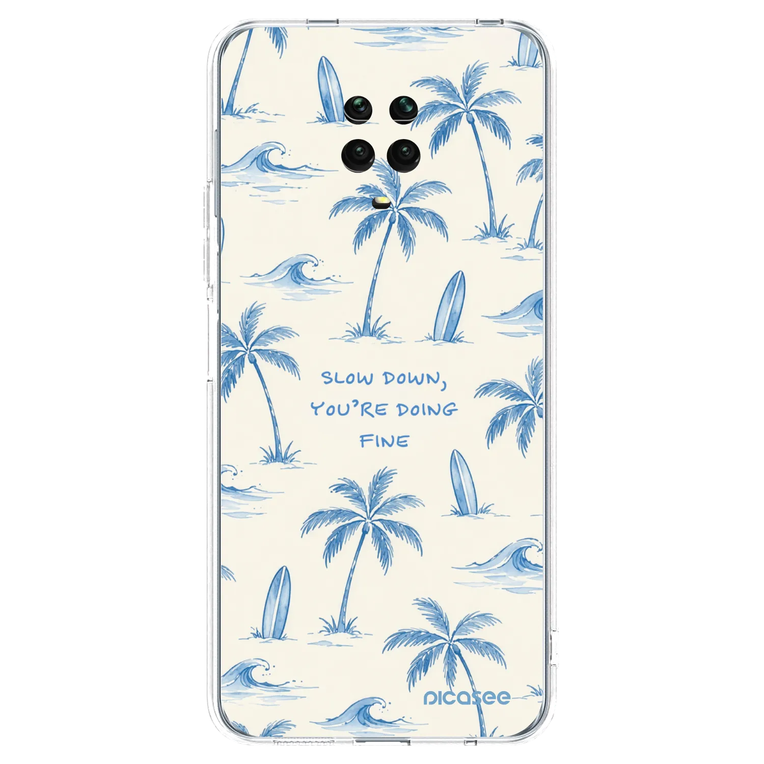 Picasee silikonowe przeźroczyste etui na Xiaomi Redmi Note 9S - Slow Tide