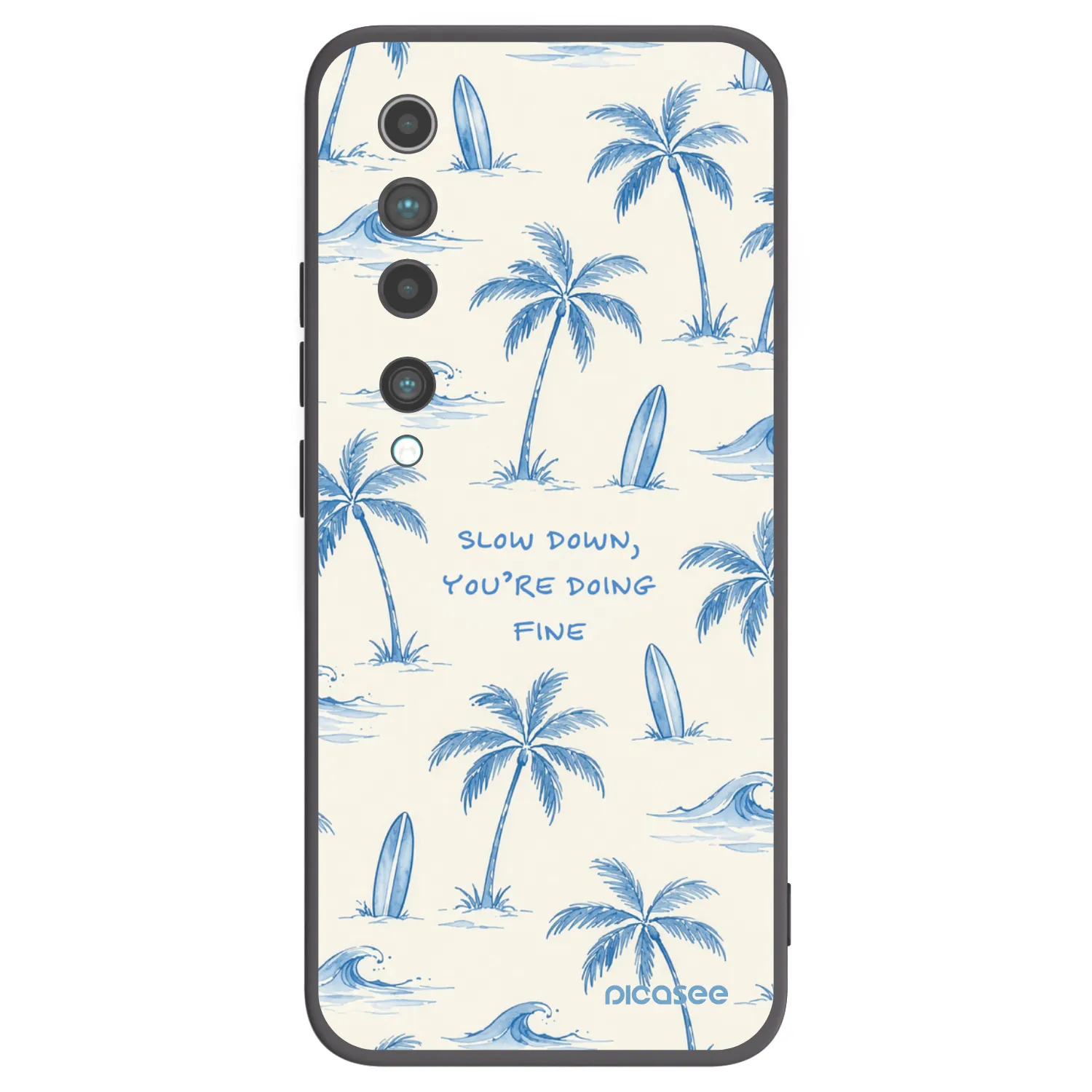 Picasee silikonowe czarne etui na Xiaomi Mi 10 - Slow Tide