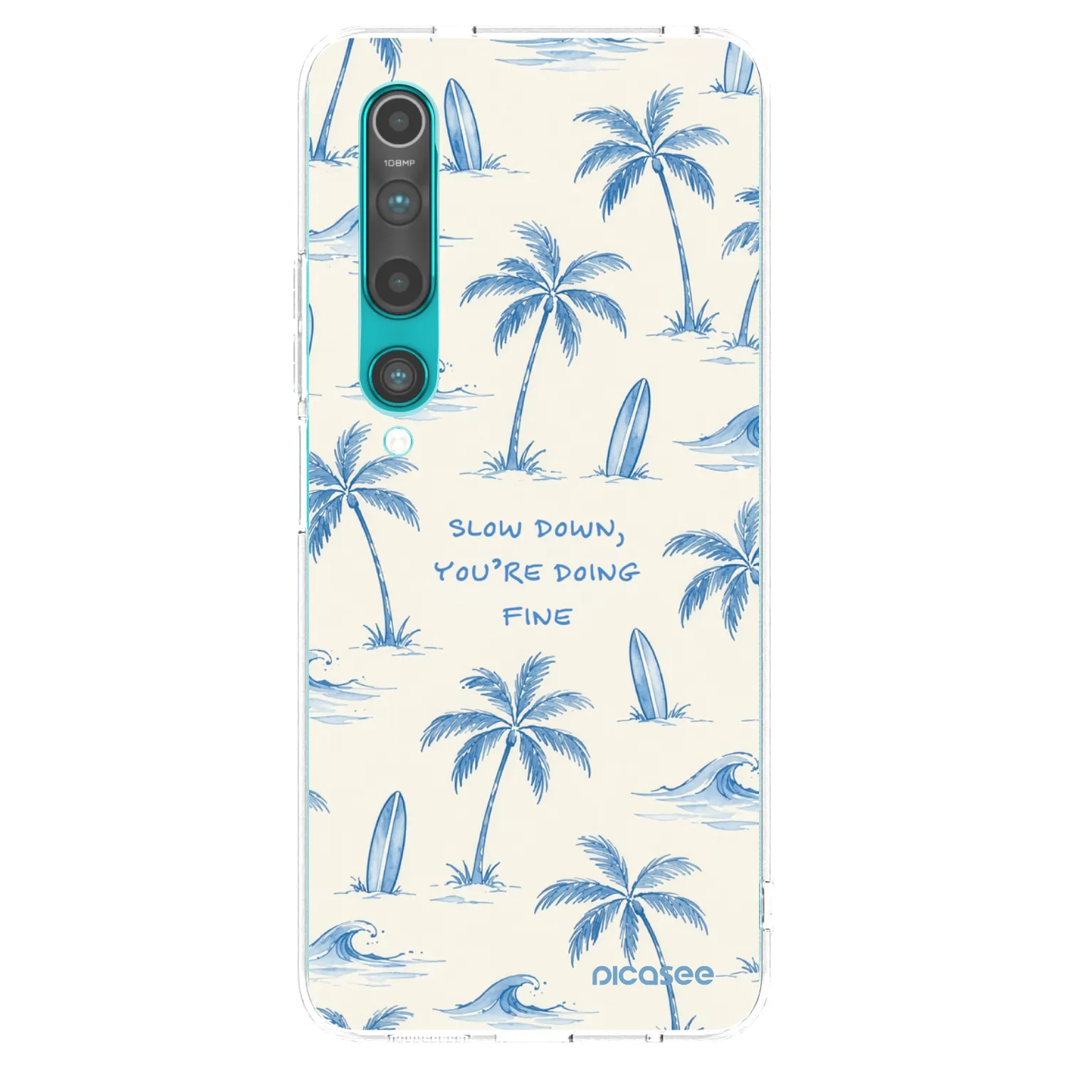 Picasee silikonowe przeźroczyste etui na Xiaomi Mi 10 - Slow Tide