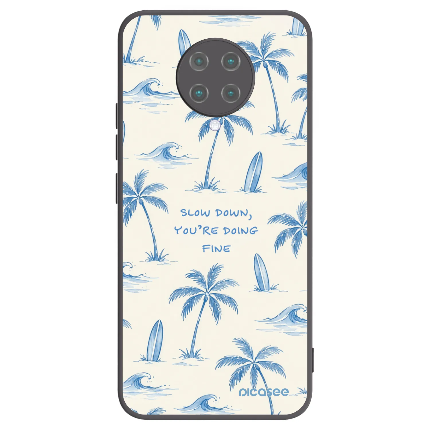 Picasee silikonowe czarne etui na Xiaomi Poco F2 Pro - Slow Tide