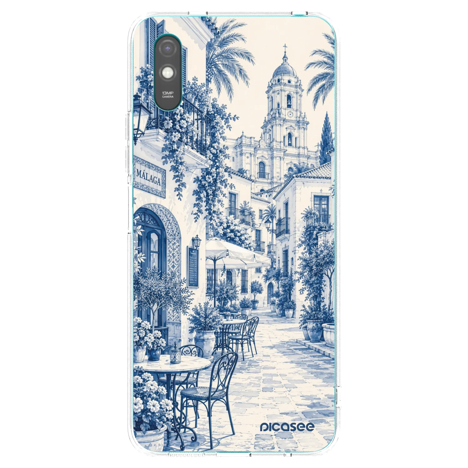 Picasee silikonowe przeźroczyste etui na Xiaomi Redmi 9A - Calle Azul