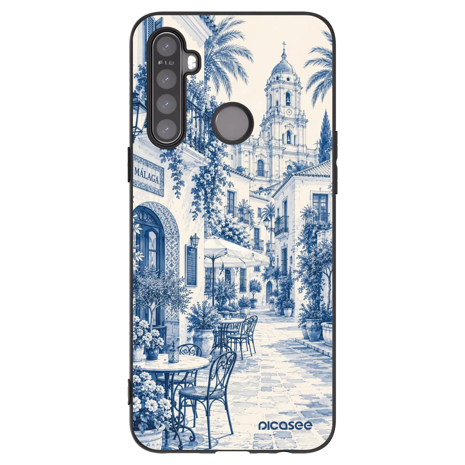 Picasee silikonowe czarne etui na Realme 6i - Calle Azul